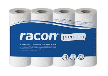 Racon Premium Küchenrolle - Zellstoff, 3-lagig (48 Rollen)