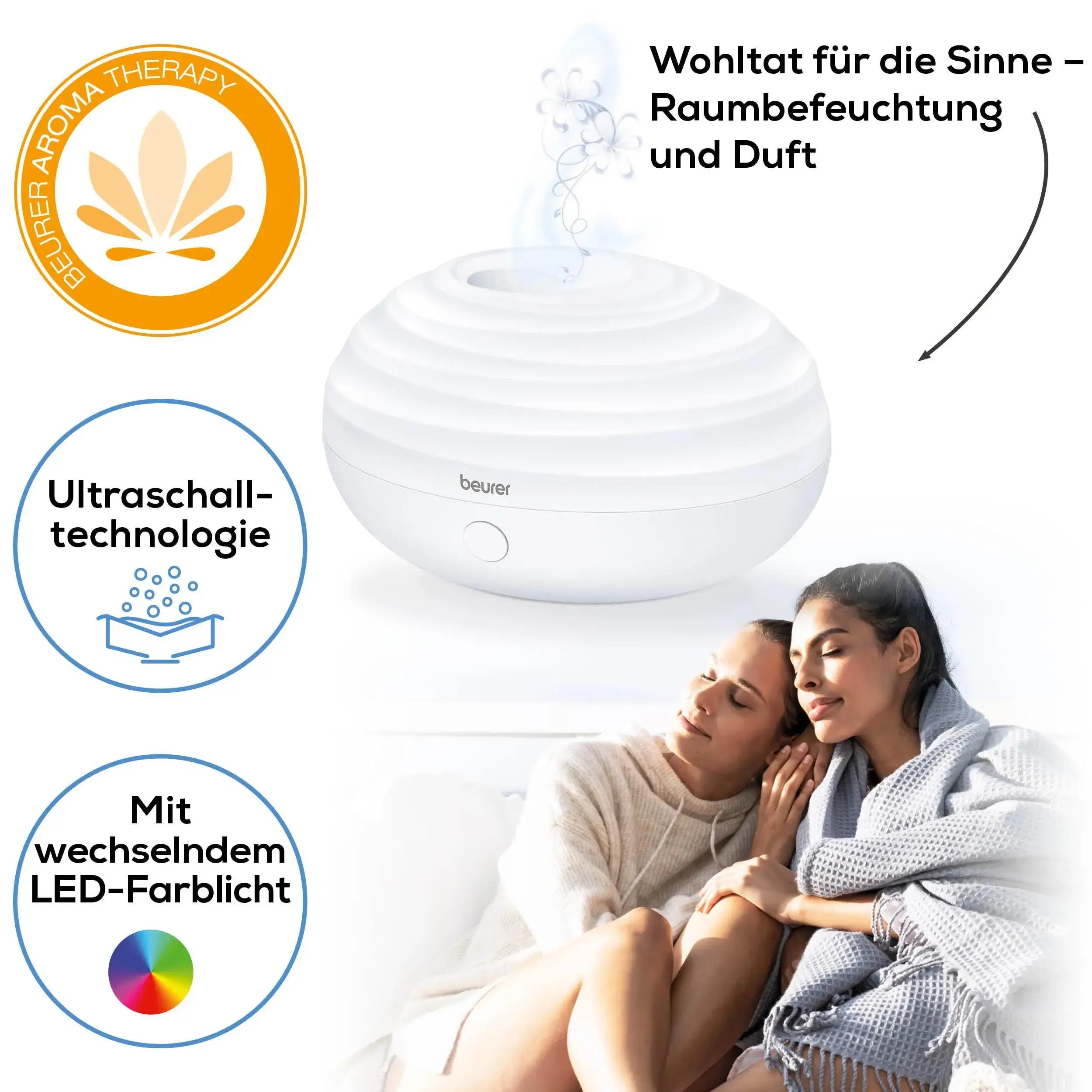 Aroma-Diffuser Beurer LA 20 mit Ultraschall und wechselndem LED-Farblicht