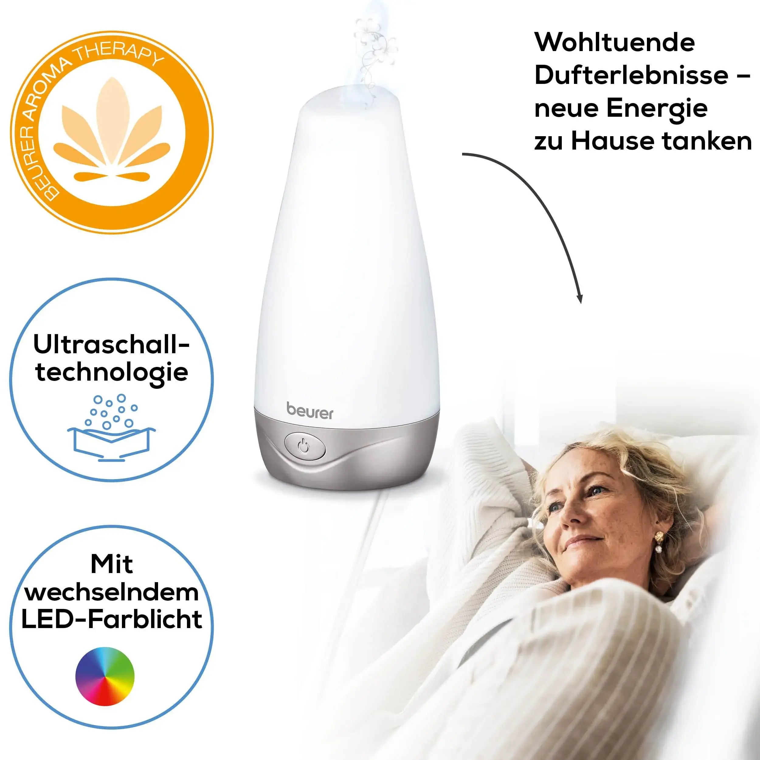 Raum-Diffuser Beurer LA 30 mit Ultraschall und LED-Farblicht