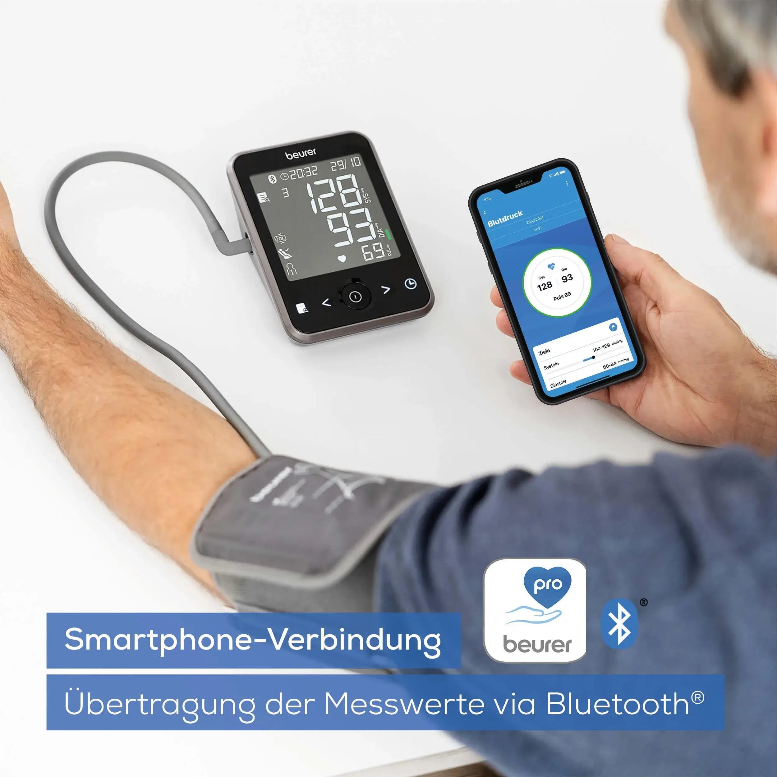 Blutdruckmessgerät Beurer BM 64 mit Bluetooth für Smartphone-Verbindung