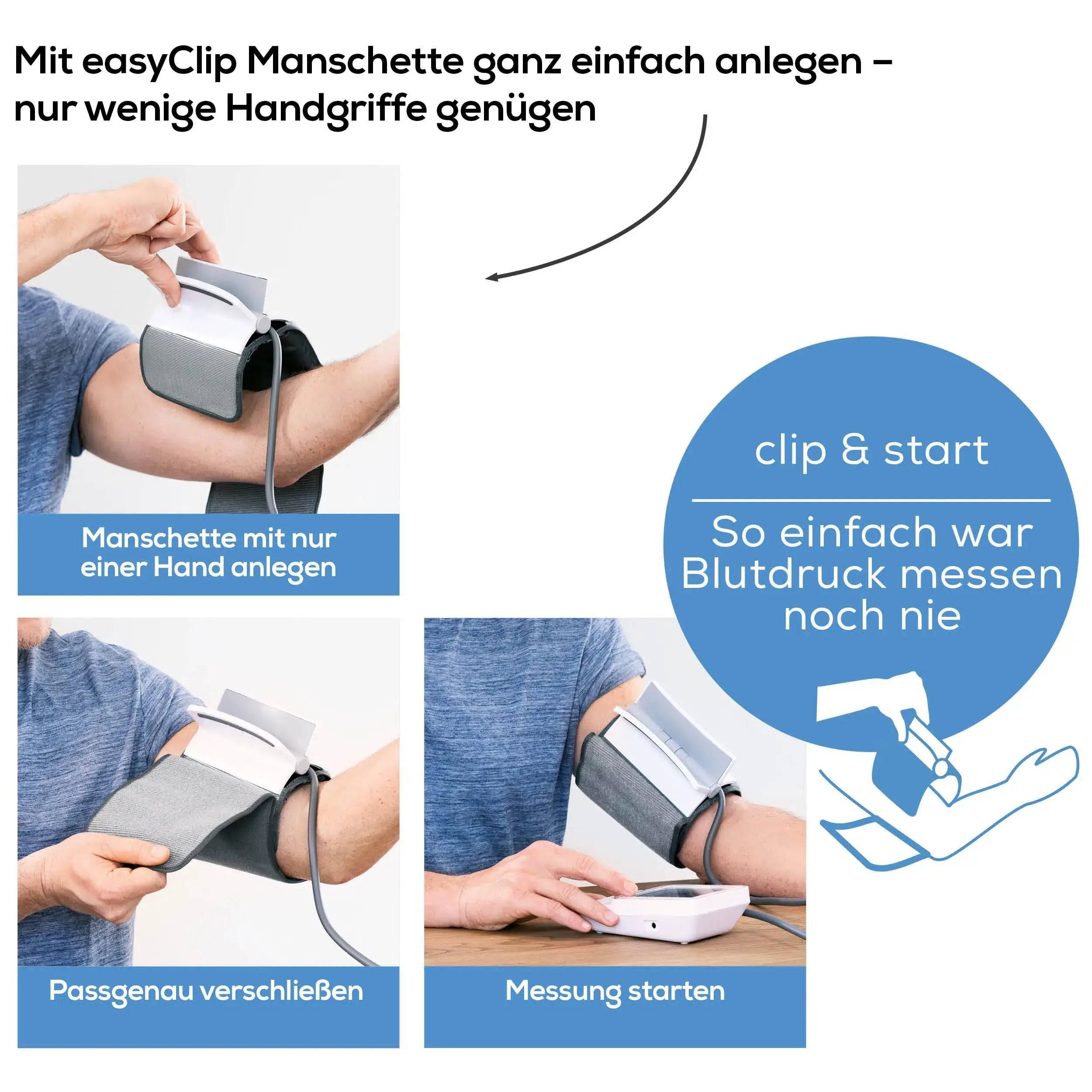 Anlegen der Manschette des Blutdruckgeräts Beurer BM 51