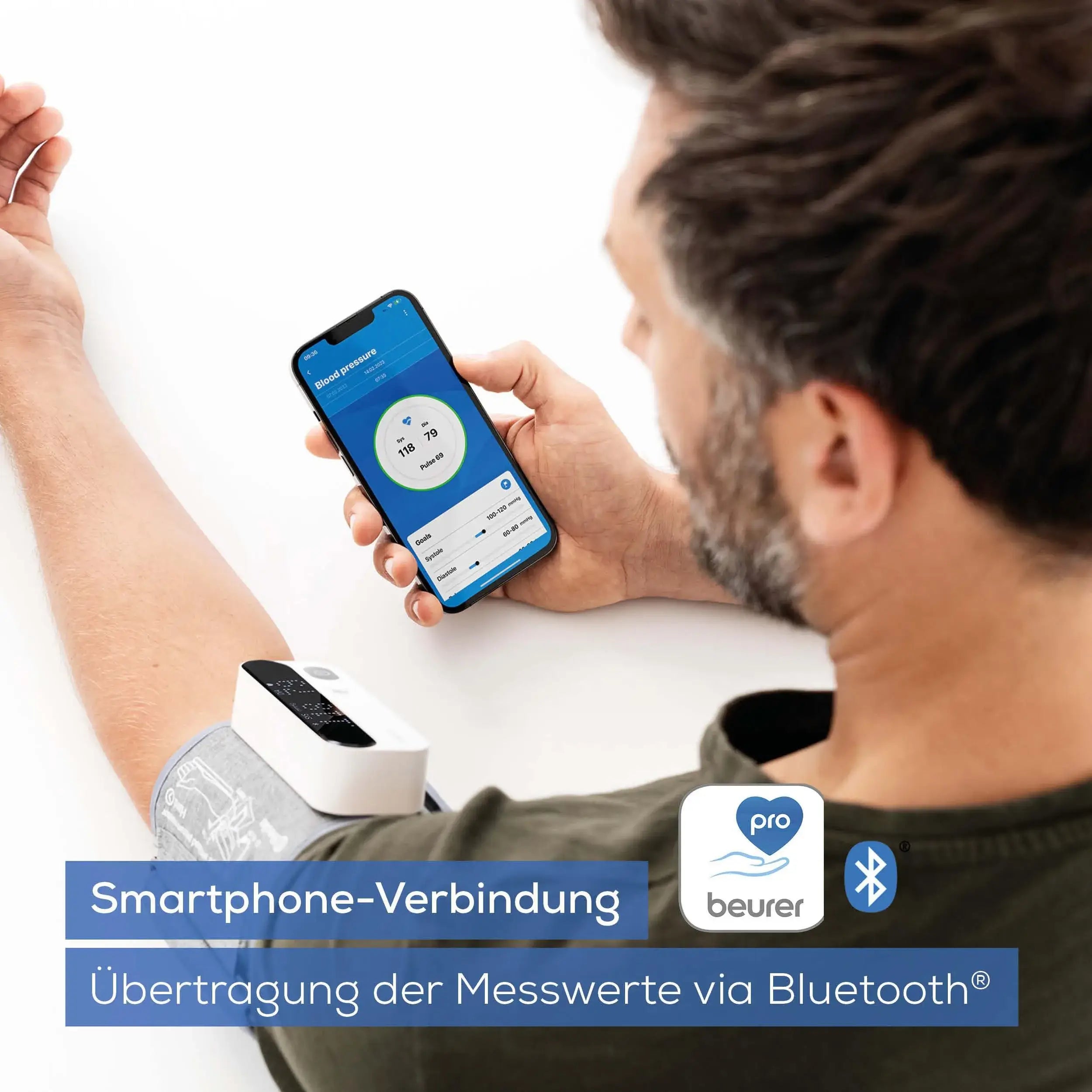 Oberarmblutdruckmessgerät Beurer BM 59 mit Smarthphone-Verbindung