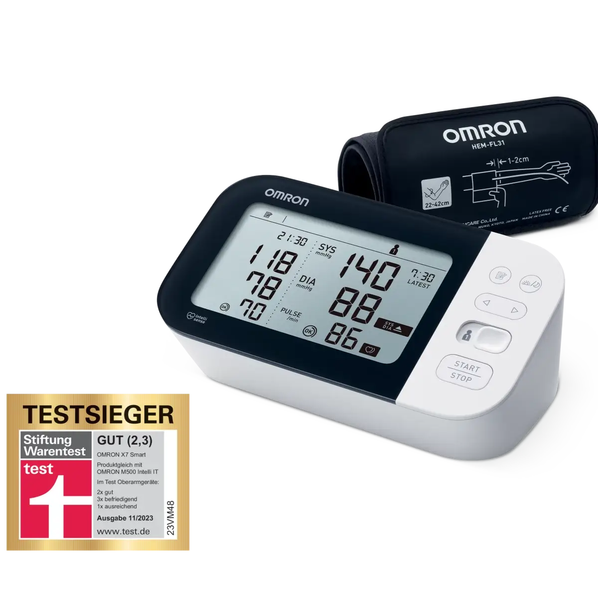 Blutdruckmessgerät Omron M500 Intelli IT mit Manschette als Testsieger