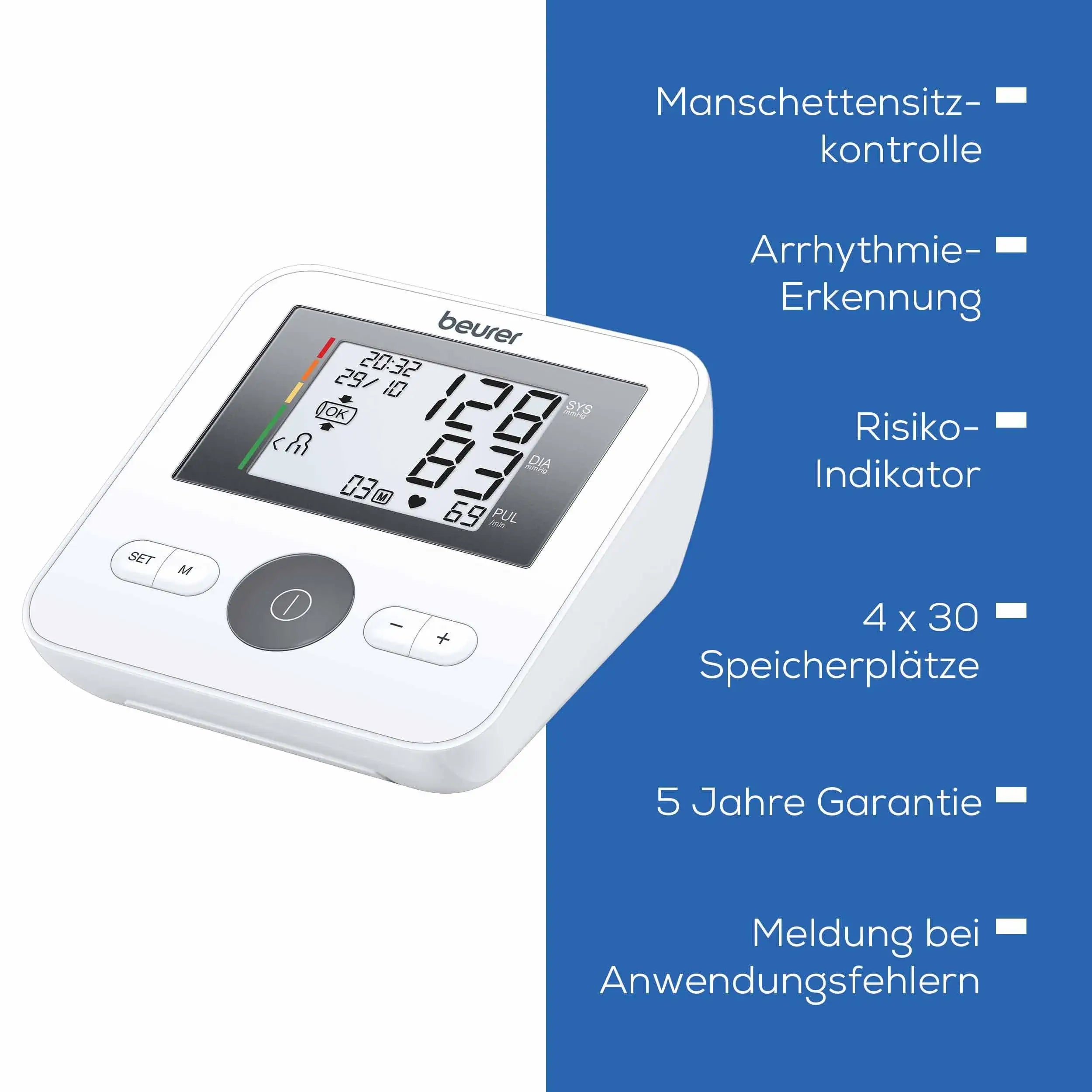 Features des Oberarm-Blutdruckmessgeräts Beurer BM 27