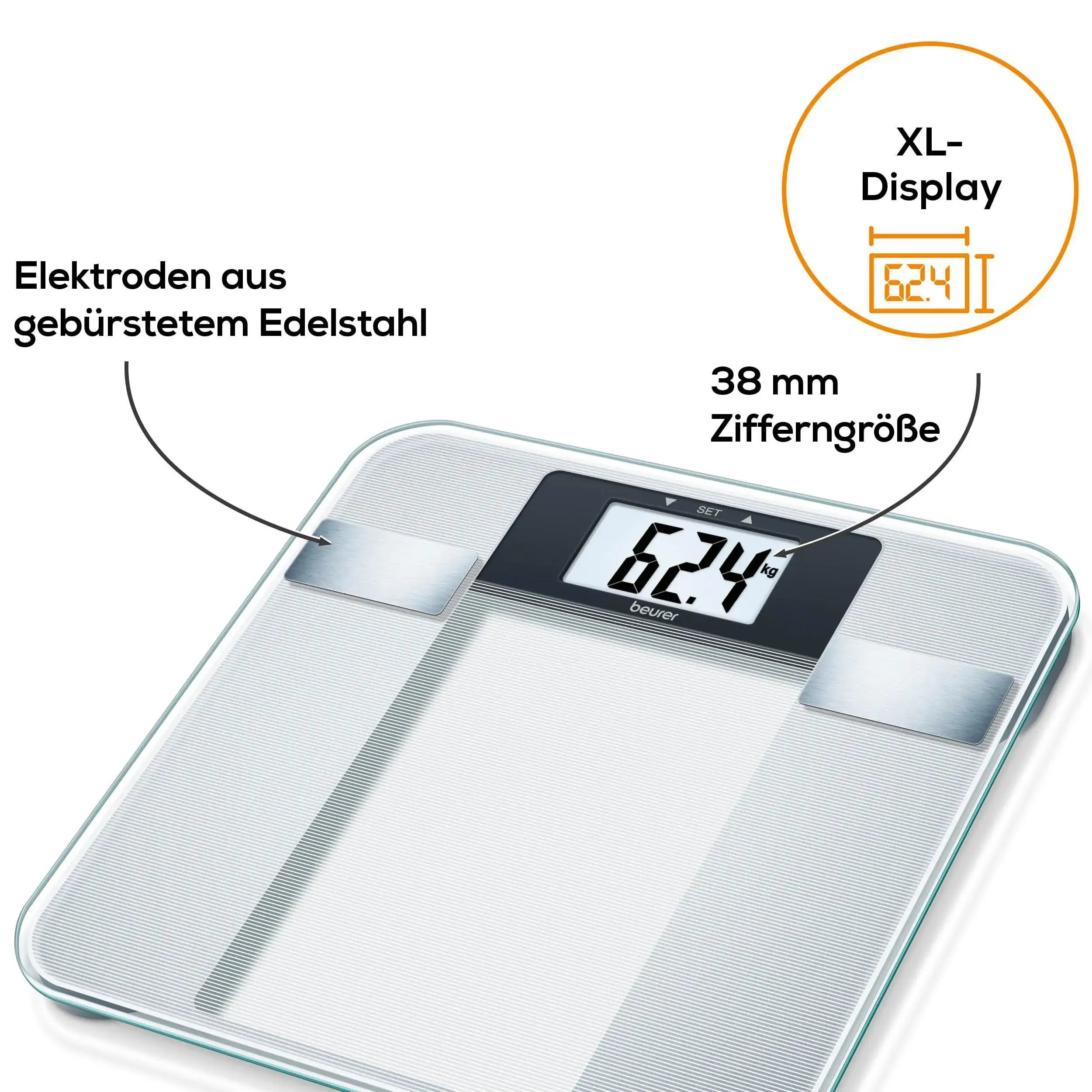 Körperfettanteil-Waage Beurer BG 13 mit XL-Display