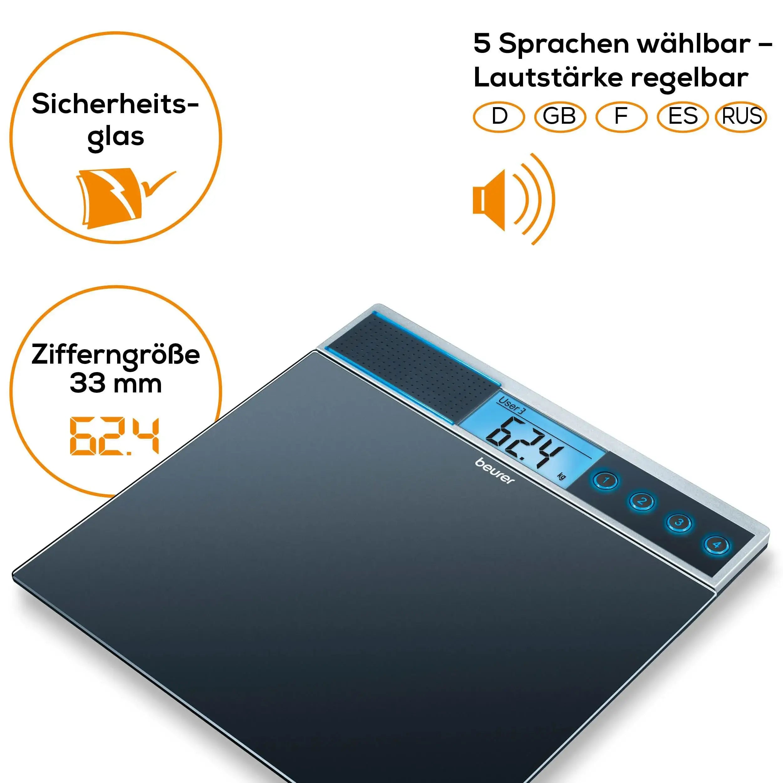Körperwaage Beurer GS 39 mit vielen Features