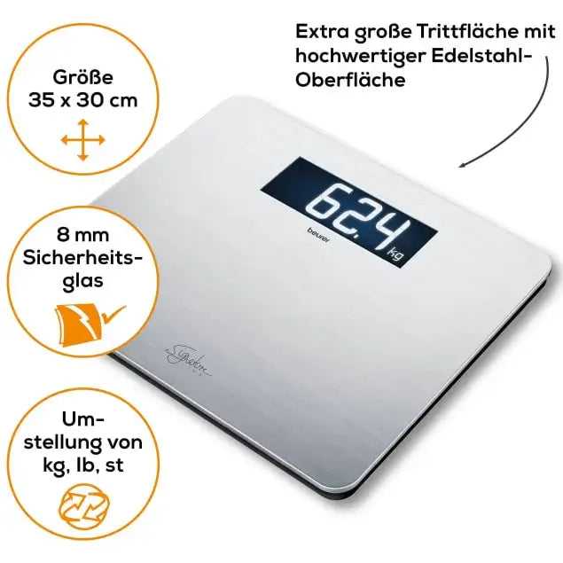 Features der Edelstahlwaage Beurer GS 405
