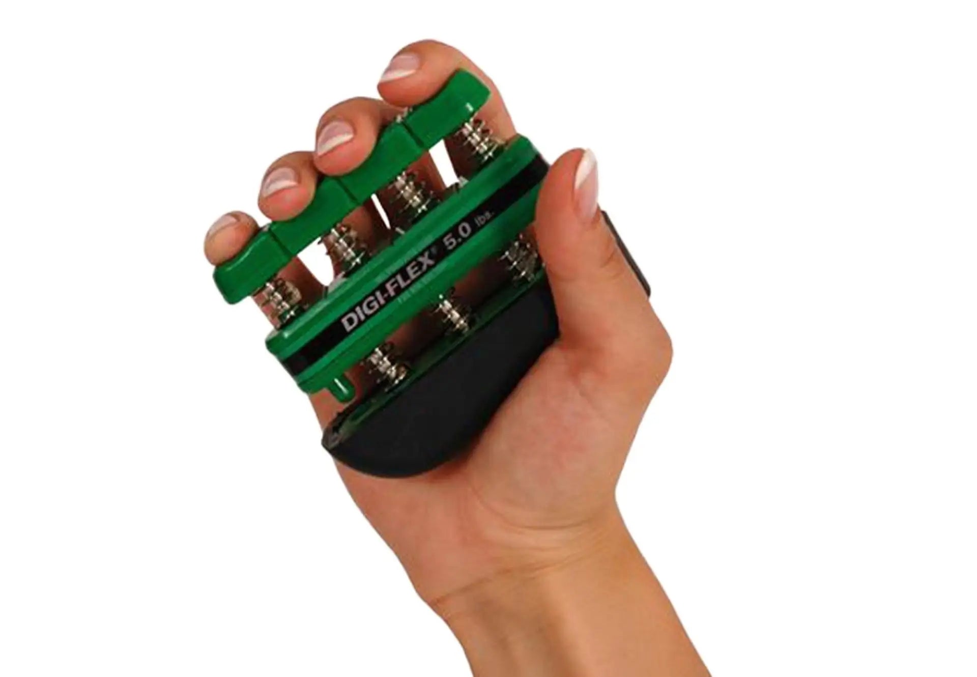 Hand trainiert mit Griffkrafttrainer Digi-Flex® in grün