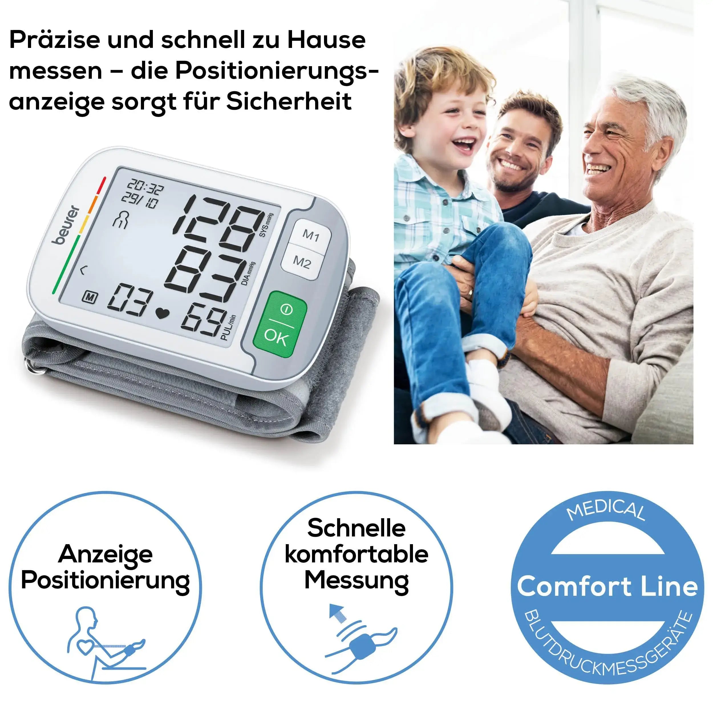 Handgelenkblutdruckmessgerät Beurer BC 51 mit Positionierungsanzeige
