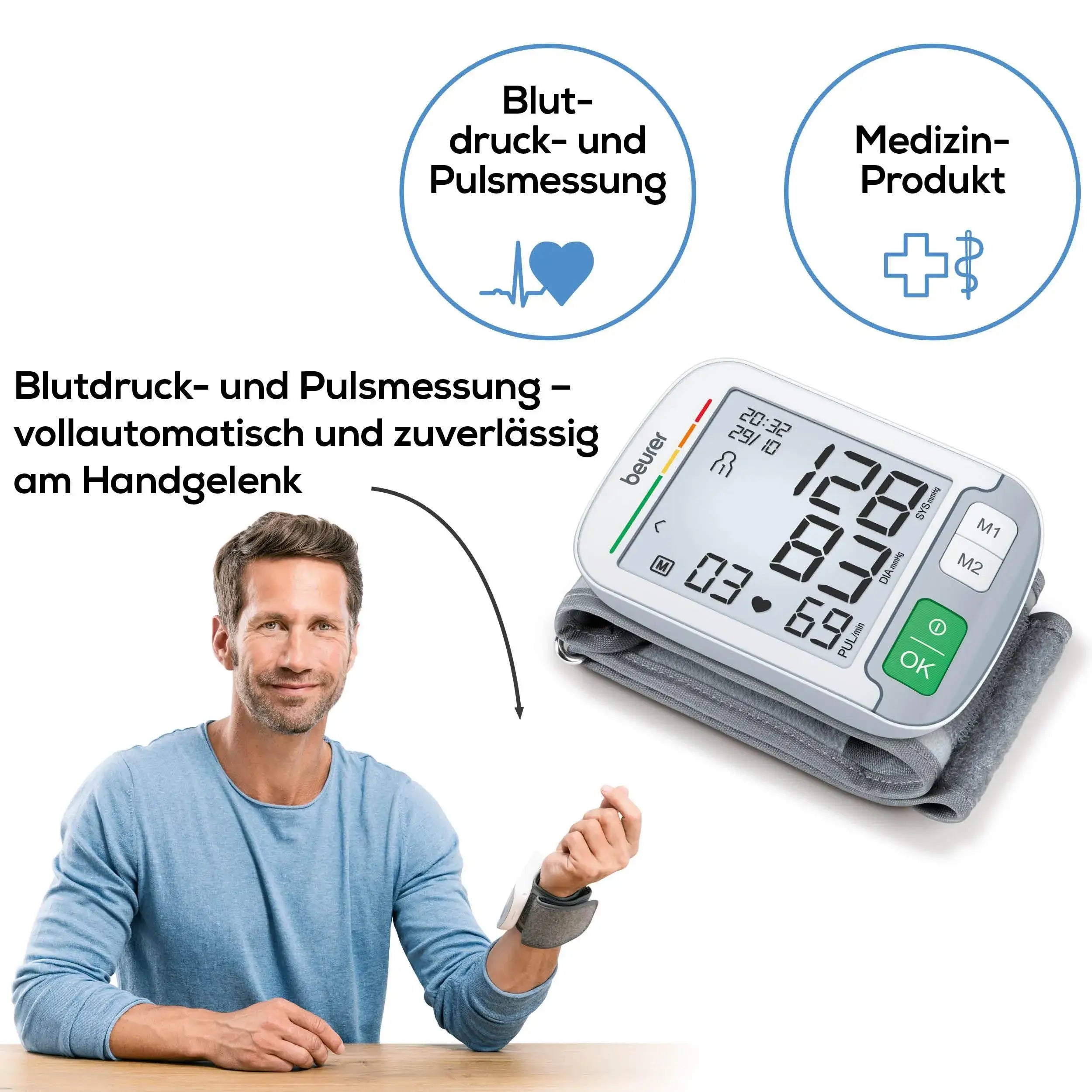 Handgelenkblutdruckmessgerät Beurer BC 51 als Medizinprodukt