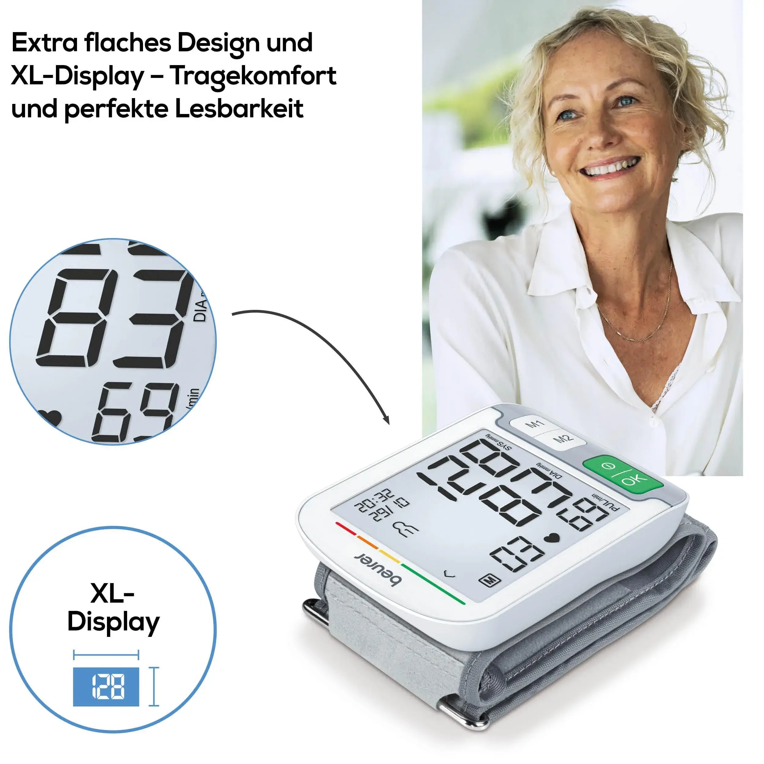 Handgelenkblutdruckmessgerät Beurer BC 51 mit XL-Display