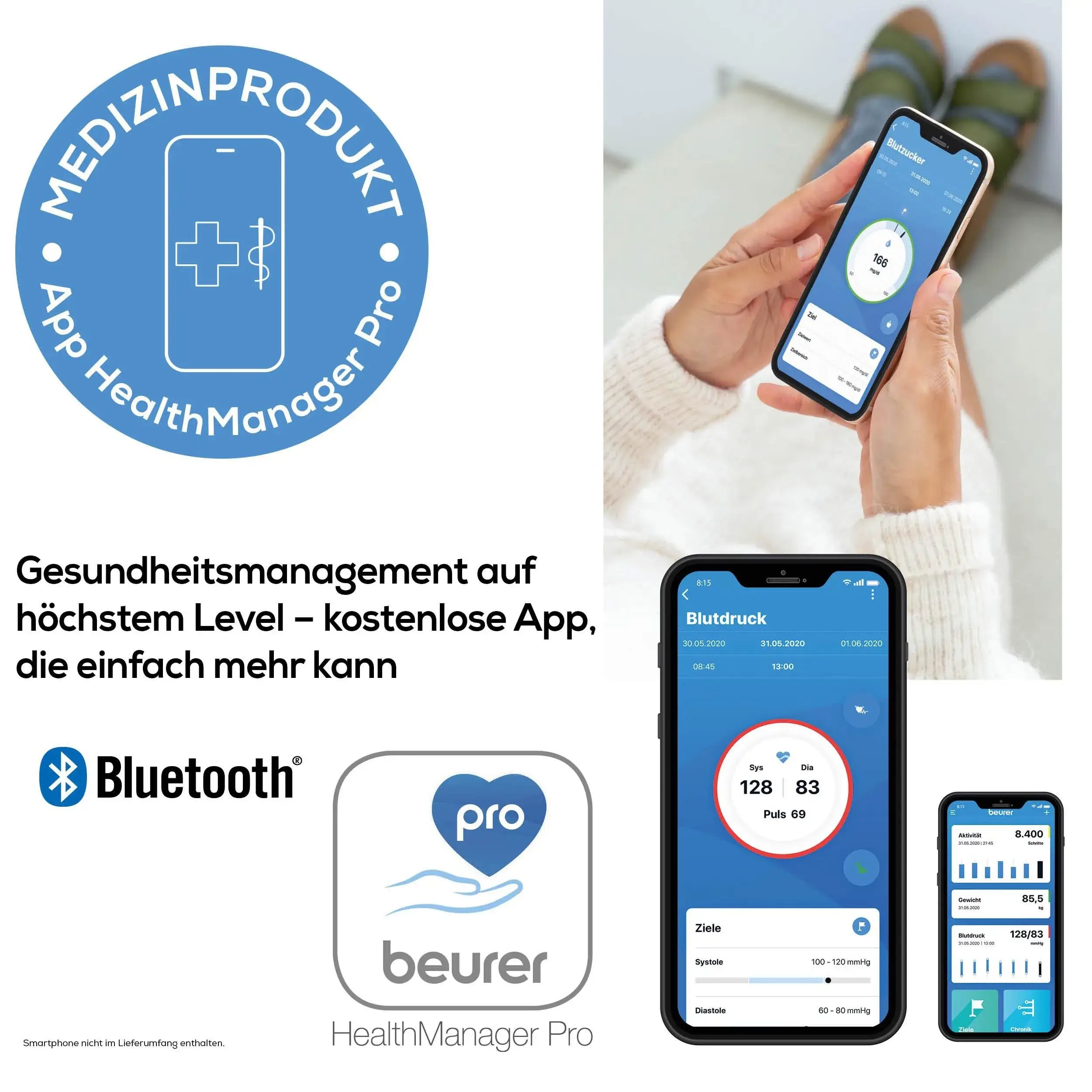 Handgelenk-Blutdruckgerät Beurer BC 54 mit Bluetooth für Smartphone-Verbindung