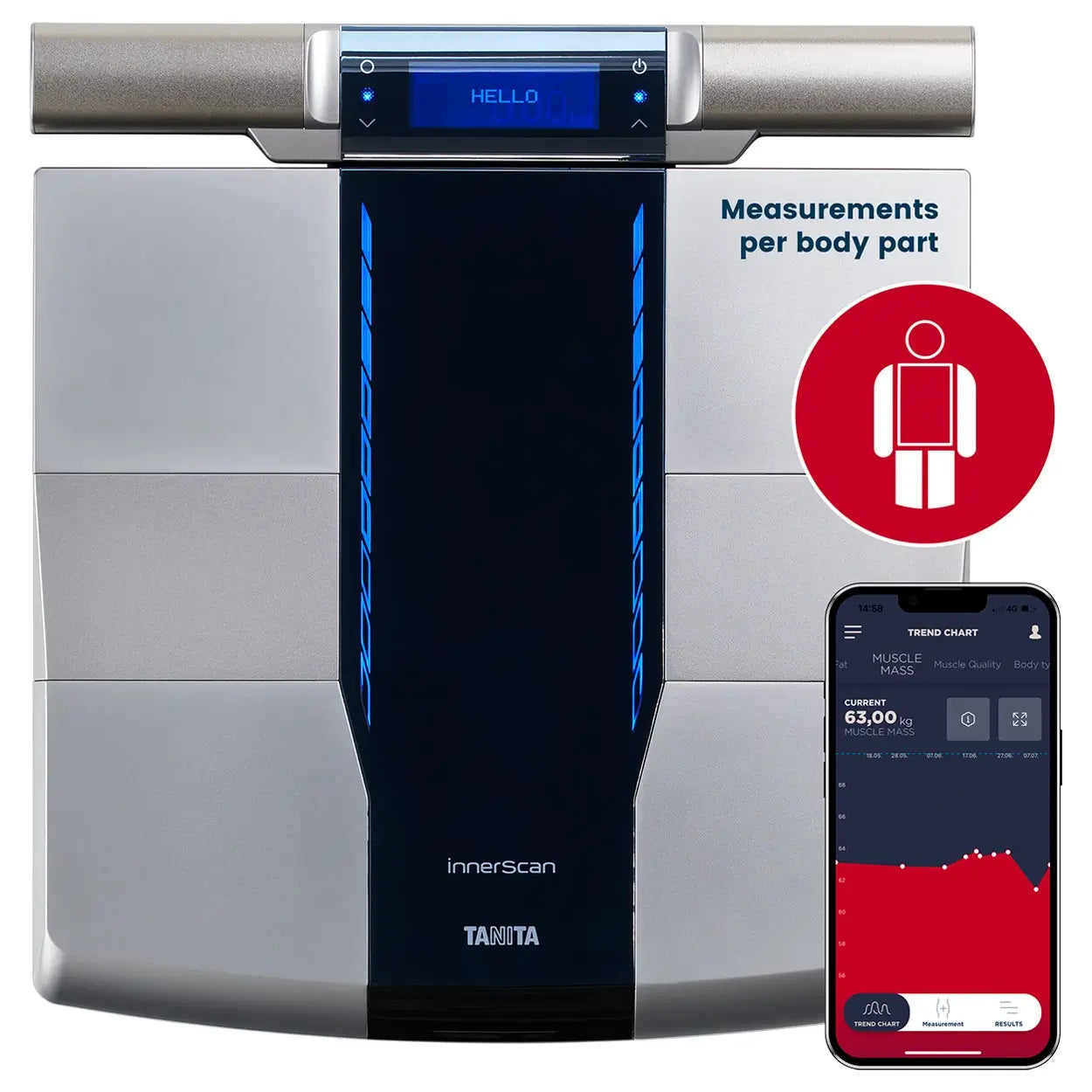 Körperanalysewaage TANITA RD-545HR mit Smarthphone-Verbindung