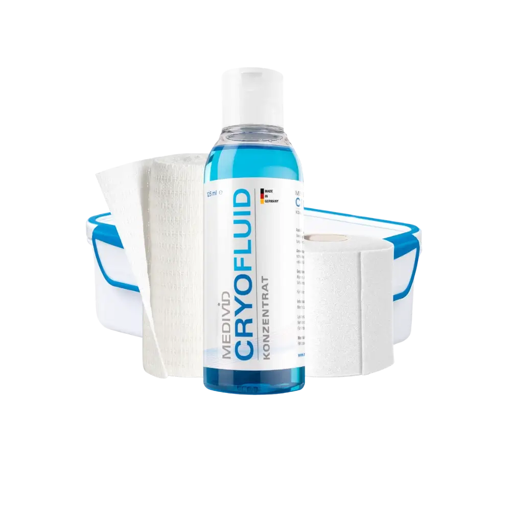 Kühlmittel-Set MEDIVID CRYO Therapieset mit Flüssigkeit und zwei Bandagen