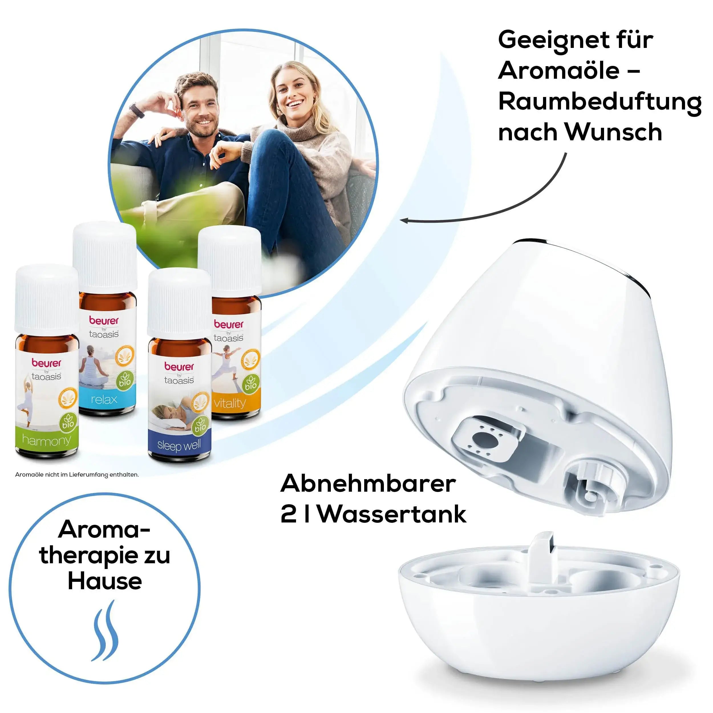 Ultraschallbefeuchter Beurer LB 37 mit Aromapads für Aromatherapie