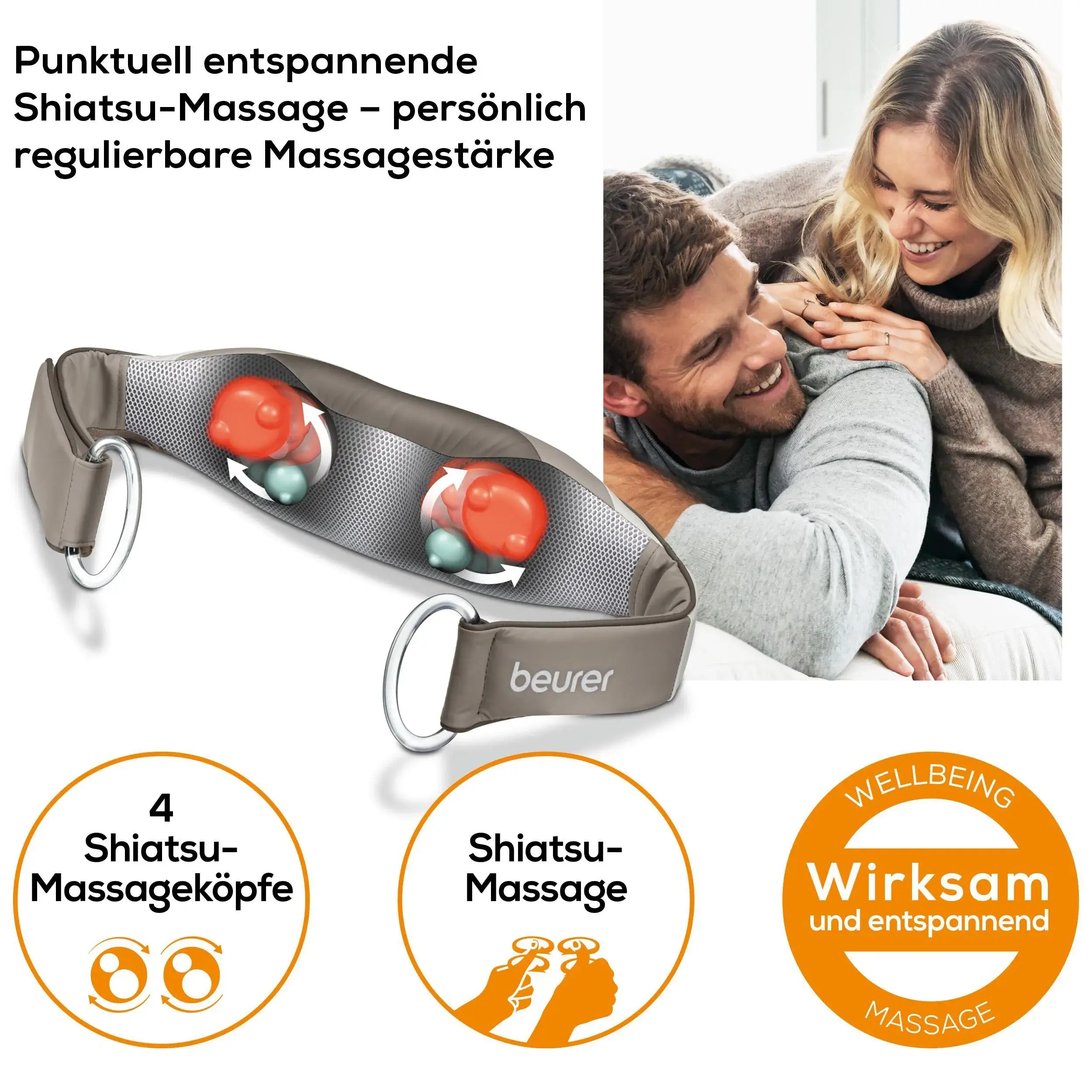 Shiatsu-Massagegürtel Beurer MG 148 mit vier Massageköpfen