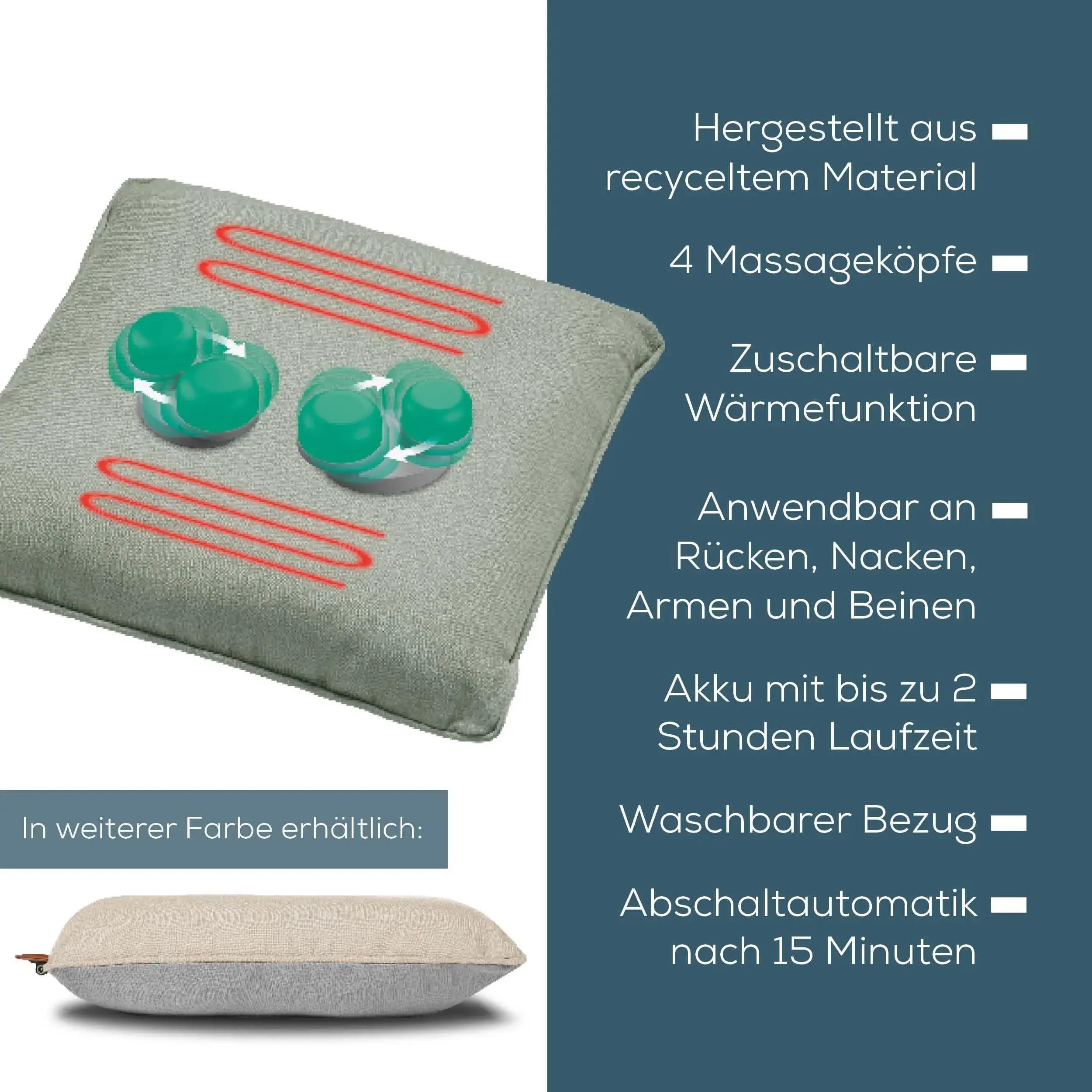 Features des Thermo-Massagekissens Beurer MG 139