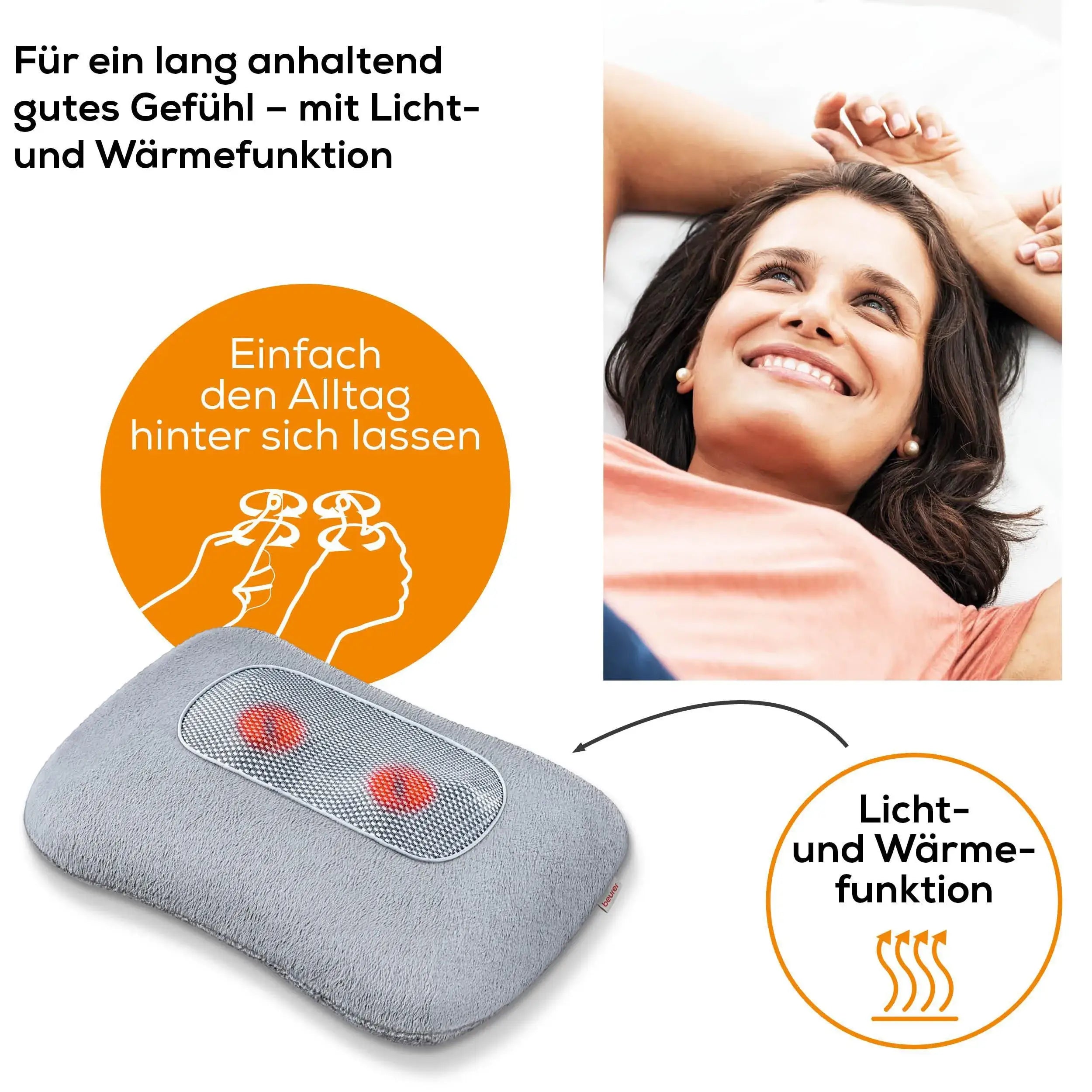 Shiatsu-Massage-Kissen Beurer MG 145 mit Licht- und Wärmefunktion