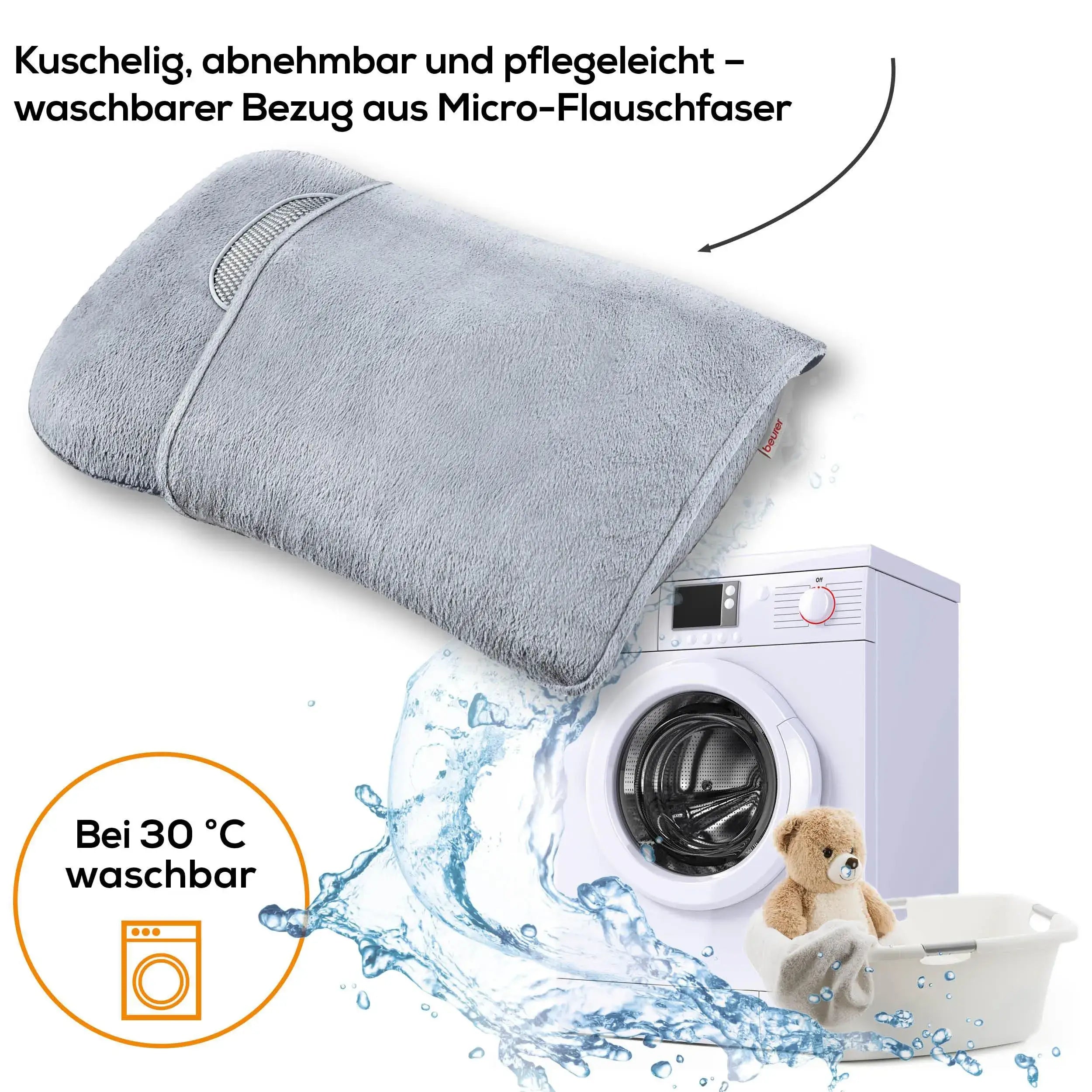 Waschbares Shiatsu-Massage-Kissen Beurer MG 145 bei 30°C in einer Maschine