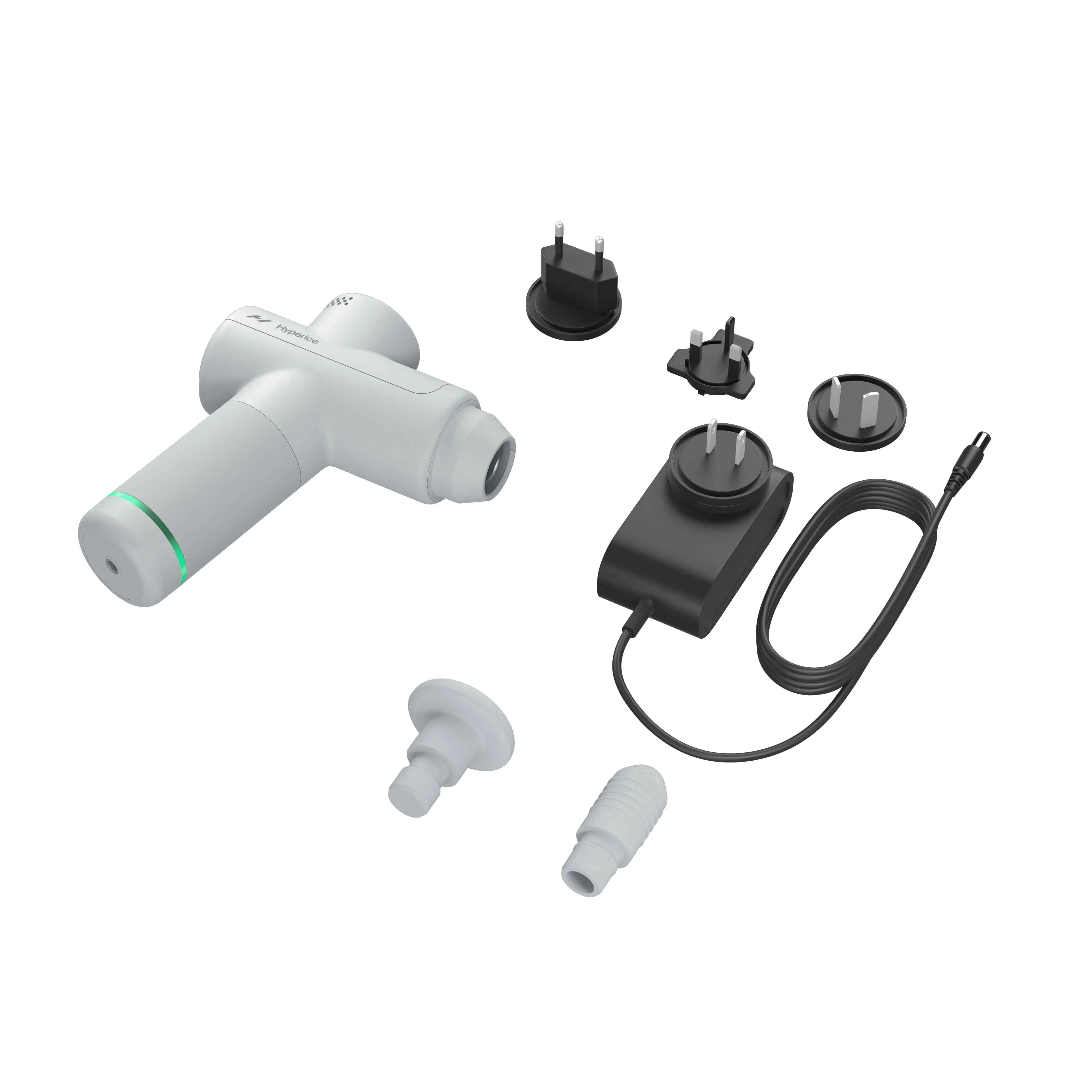 Gun-Massagegerät Hyperice Hypervolt Go 2 mit Netzteil und zwei Aufsätzen