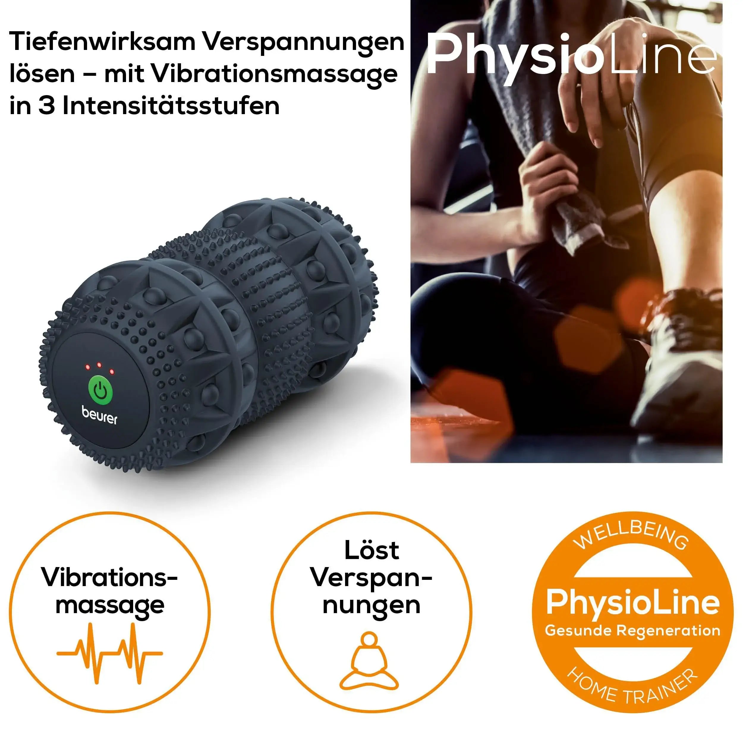 Massagerolle Beurer MG 35 für Vibrationsmassage mit drei Intensitätsstufen