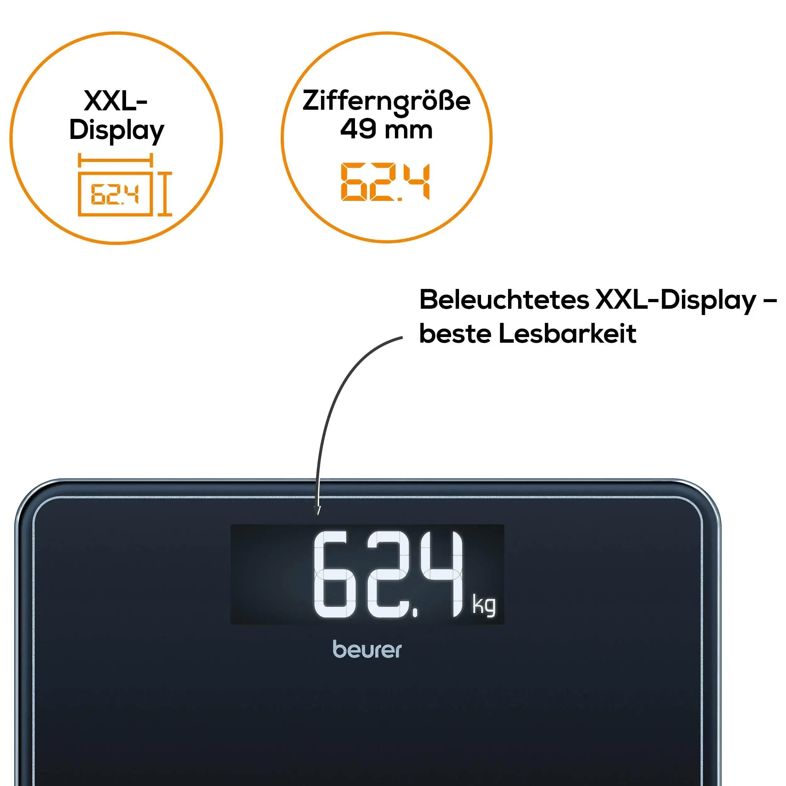 Elektrische Personenwaage Beurer GS 410 mit XXL-Display und 49mm Ziffergröße