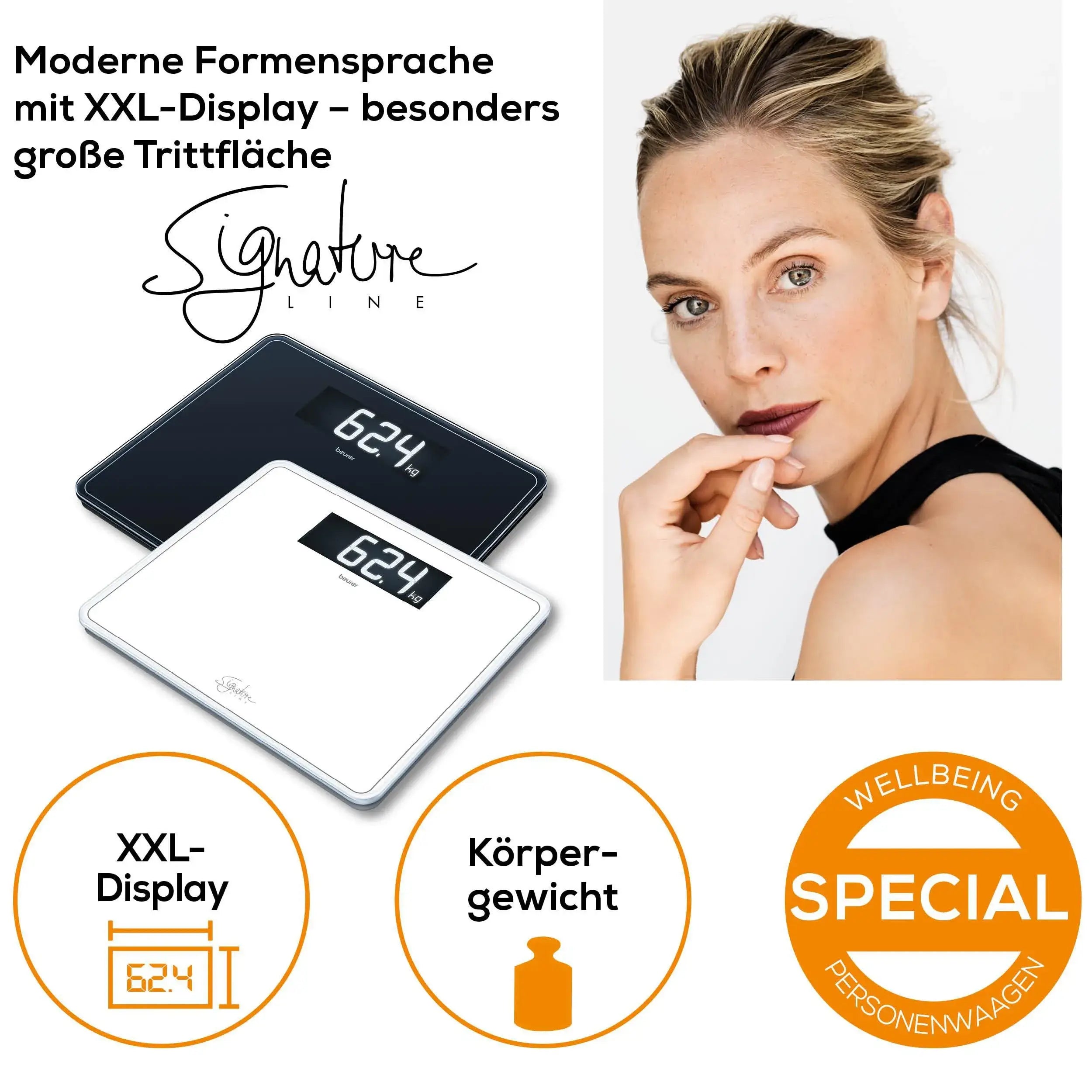 Features der elektrischen Personenwaage Beurer GS 410