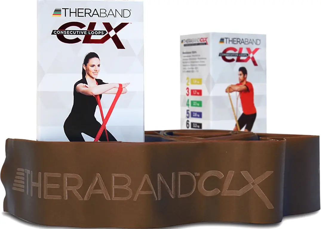 Powerband Thera-Band CLX in Gold vor Verpackung