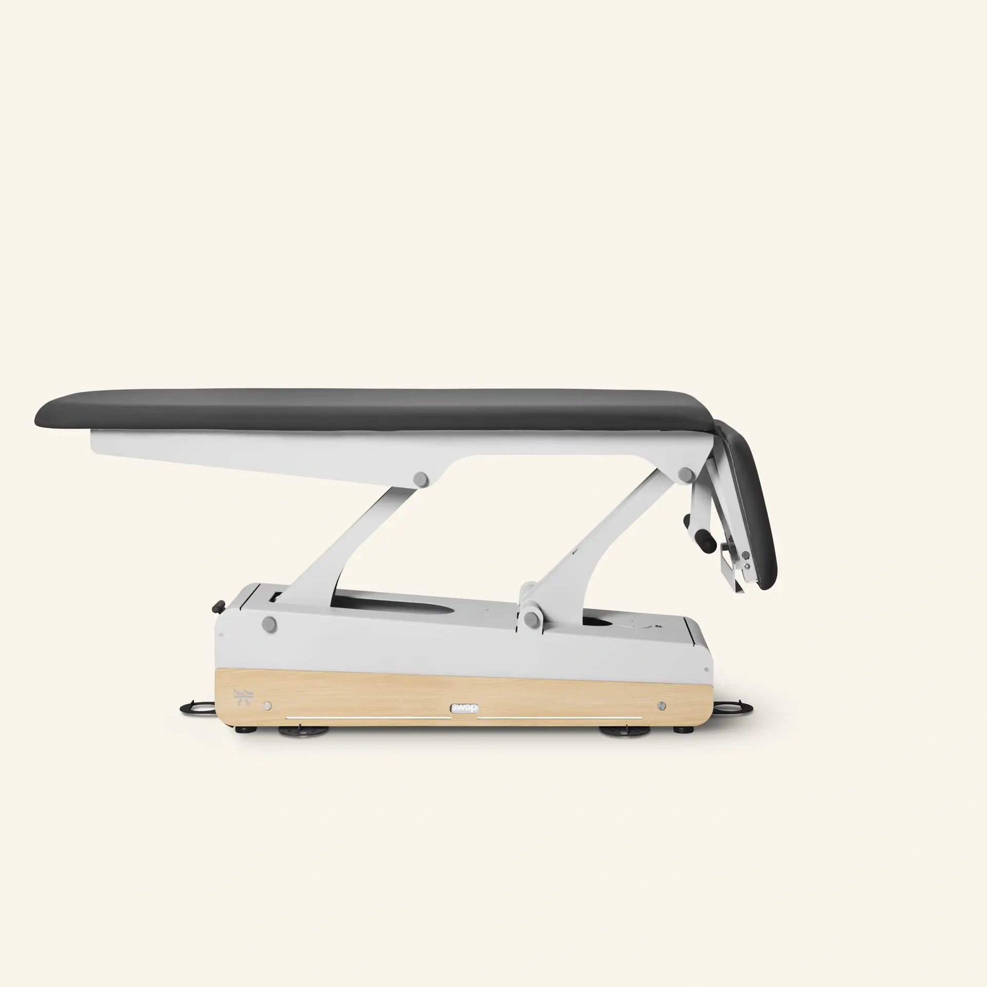 2-teilige Therapiebank Naggura Swop 2 Pro in Schwarz mit Kopfteil in Negativeinstellung