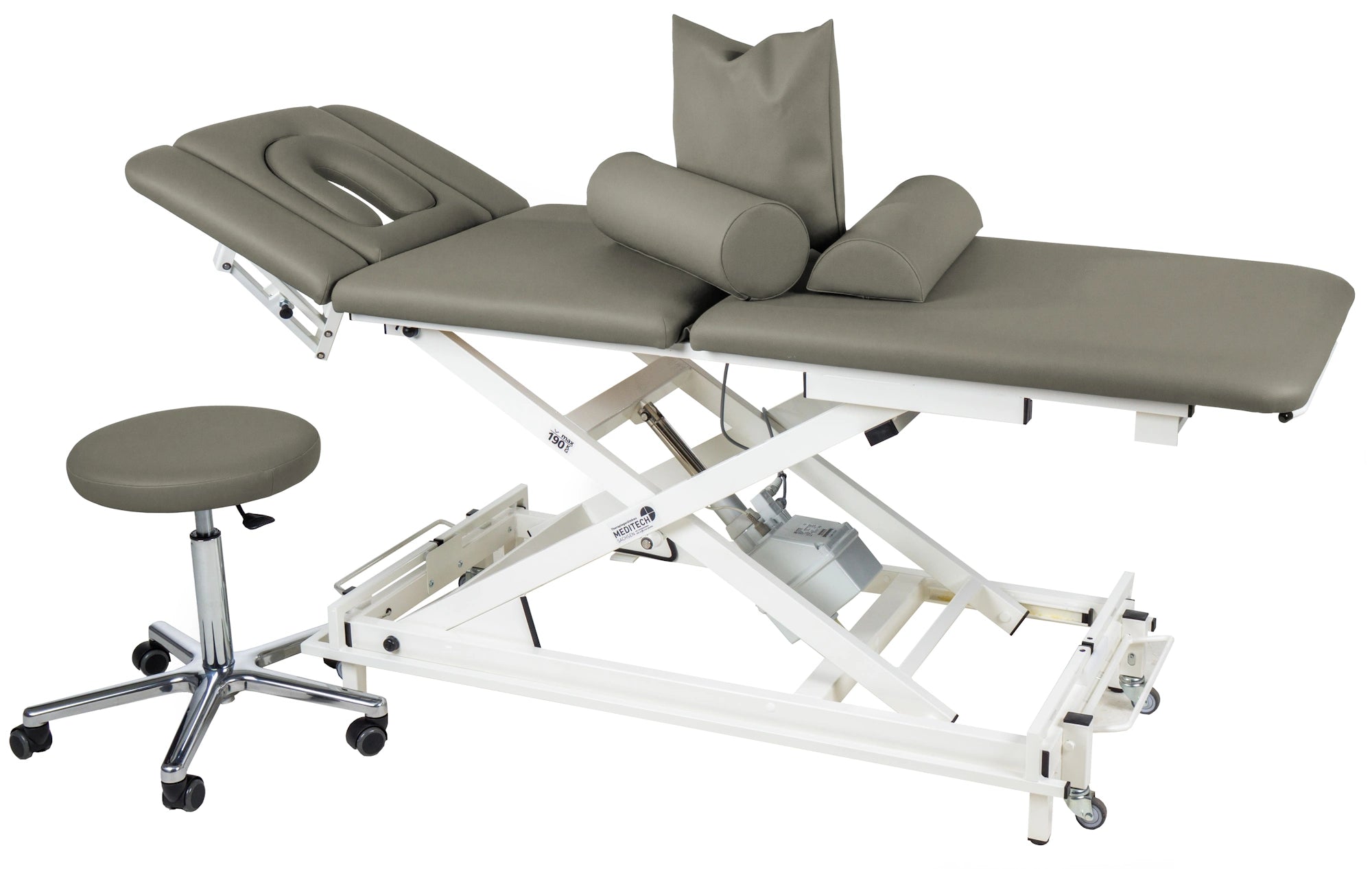 Therapieliege VARIO ACTIV PRO mit Hocker und drei Lagerungskissen in gray