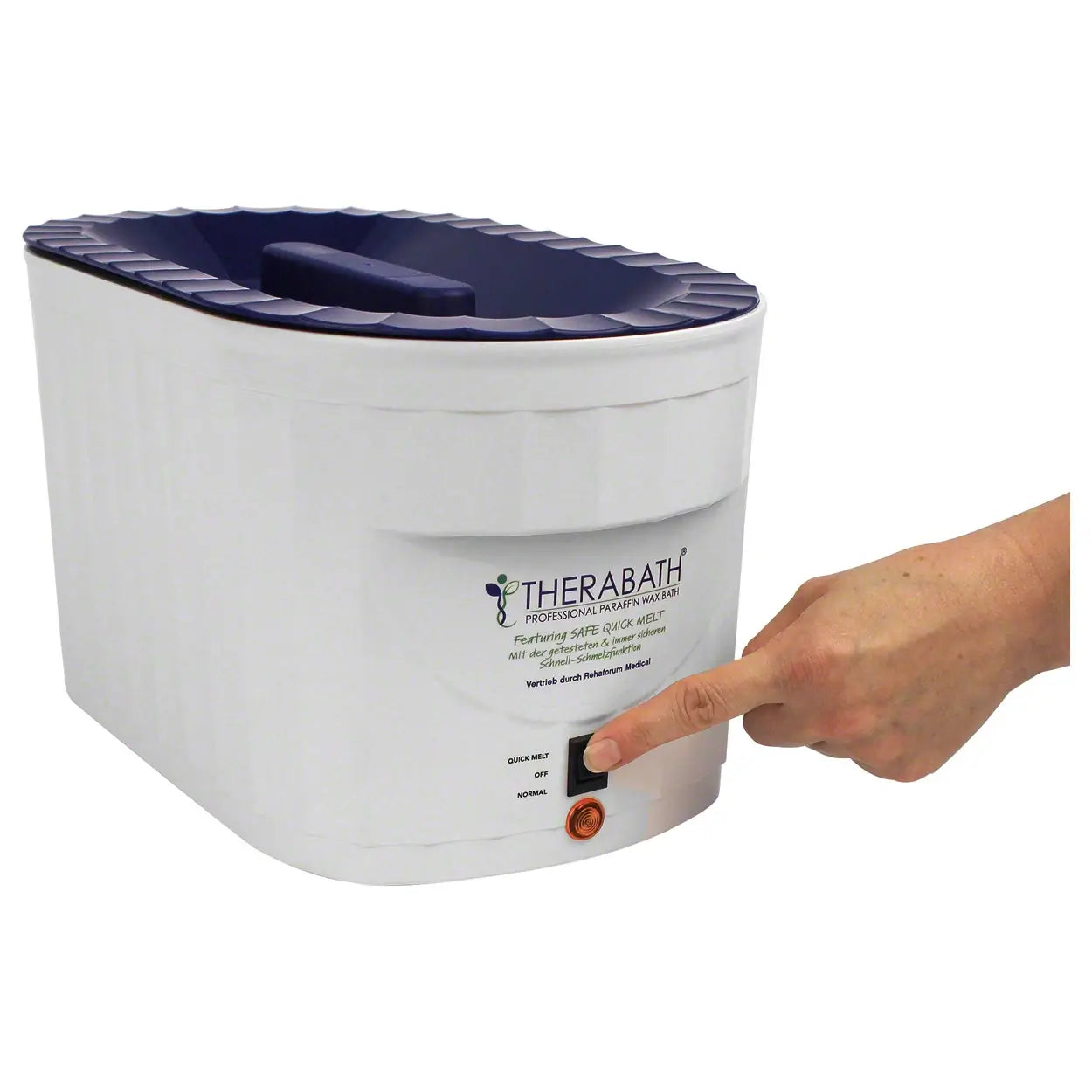 Einschalten des Paraffinbads Therabath PRO TB10 Quick Melt