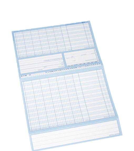 Aufgeklappte Patientenkarteikarte DIN A5 in Version 2