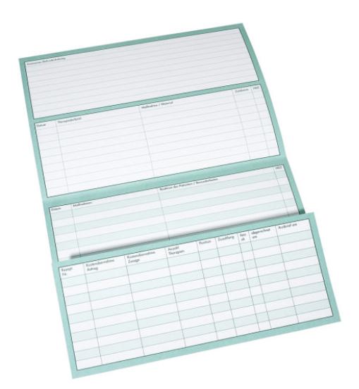 Eingeklappte Patientenkarteikarte Format DIN A5 Version 2