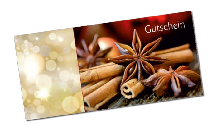 Frontseite der Gutscheinkarte Winterzeit "Anis-Stern"