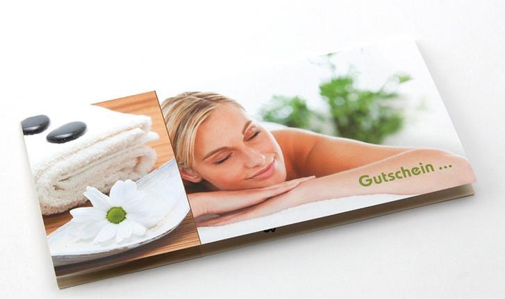 Frontseite der Gutscheinkarte "Hot-Stone"