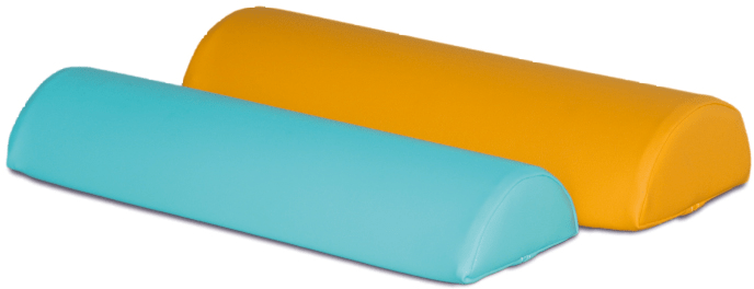 Zwei Halbrollen in unterschiedlichen Maßen und blau und orange