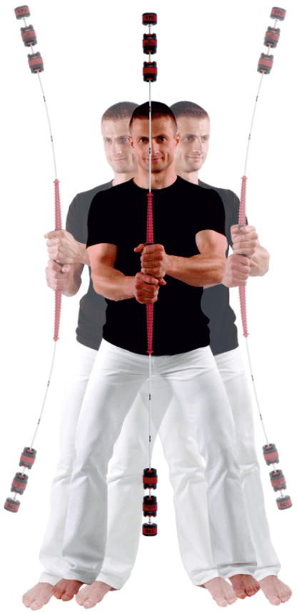 Mann trainiert mit Schwingstab Bioswing Propriomed