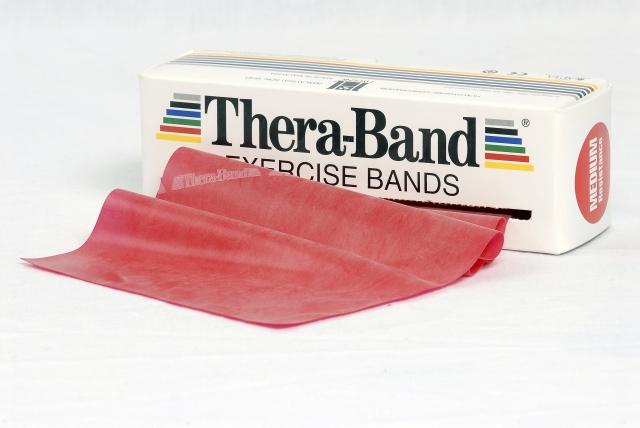 Theraband 5,5 m Original Breite 13,8 cm in Rot aus Ausziehverpackung