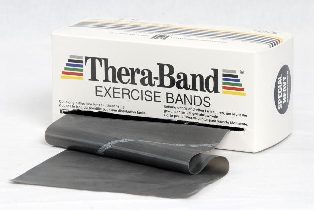 Theraband 5,5 m Original Breite 13,8 cm in Grau aus Ausziehverpackung