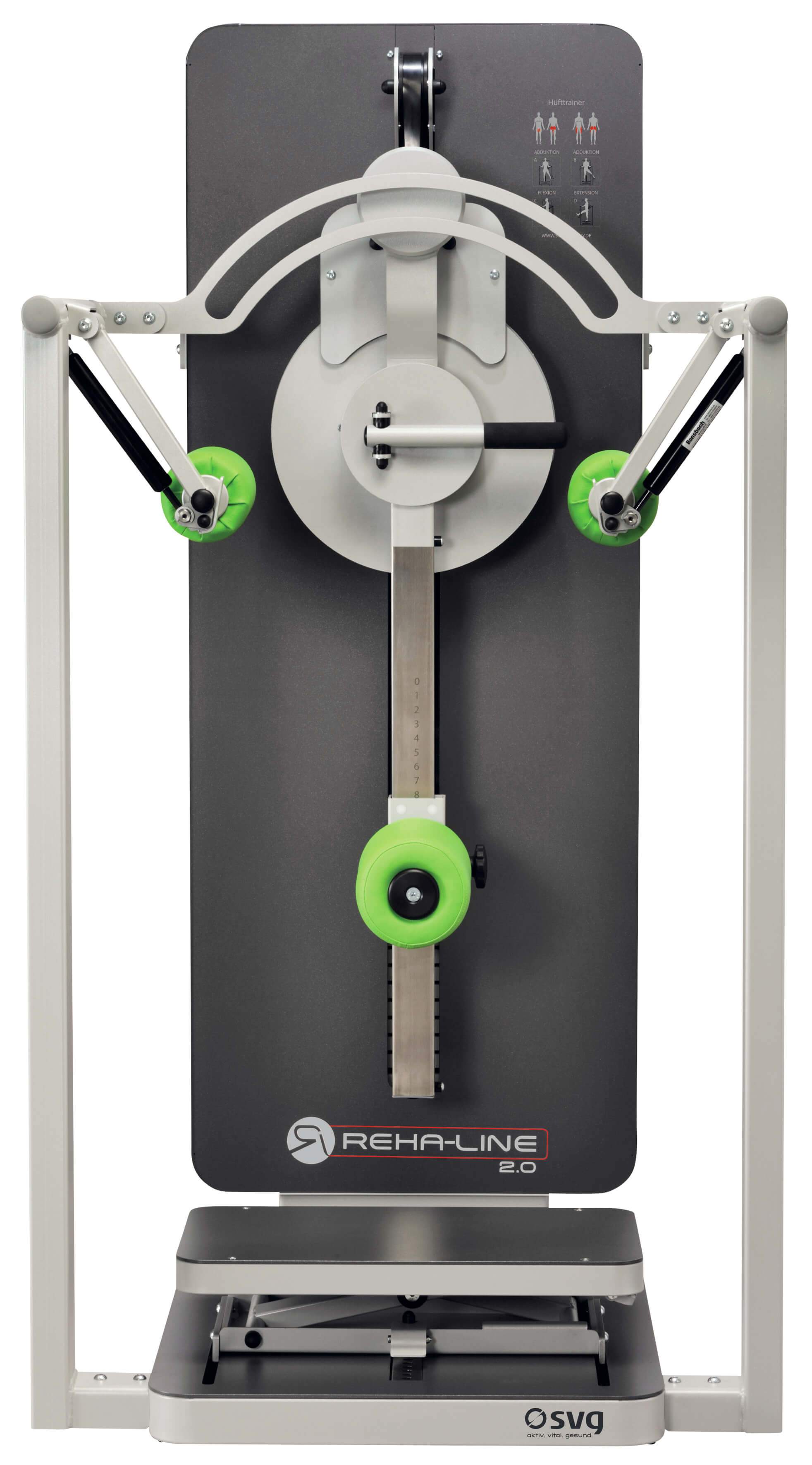Hüfttrainer Reha-Line 2.0 mit Standfläche und grünem Polster