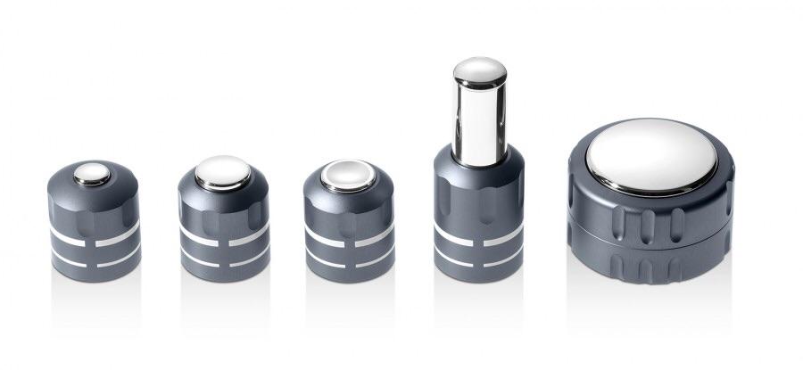 Fünf Aufsätze für Handstück SWISS DOLORCLAST® EVO Blue