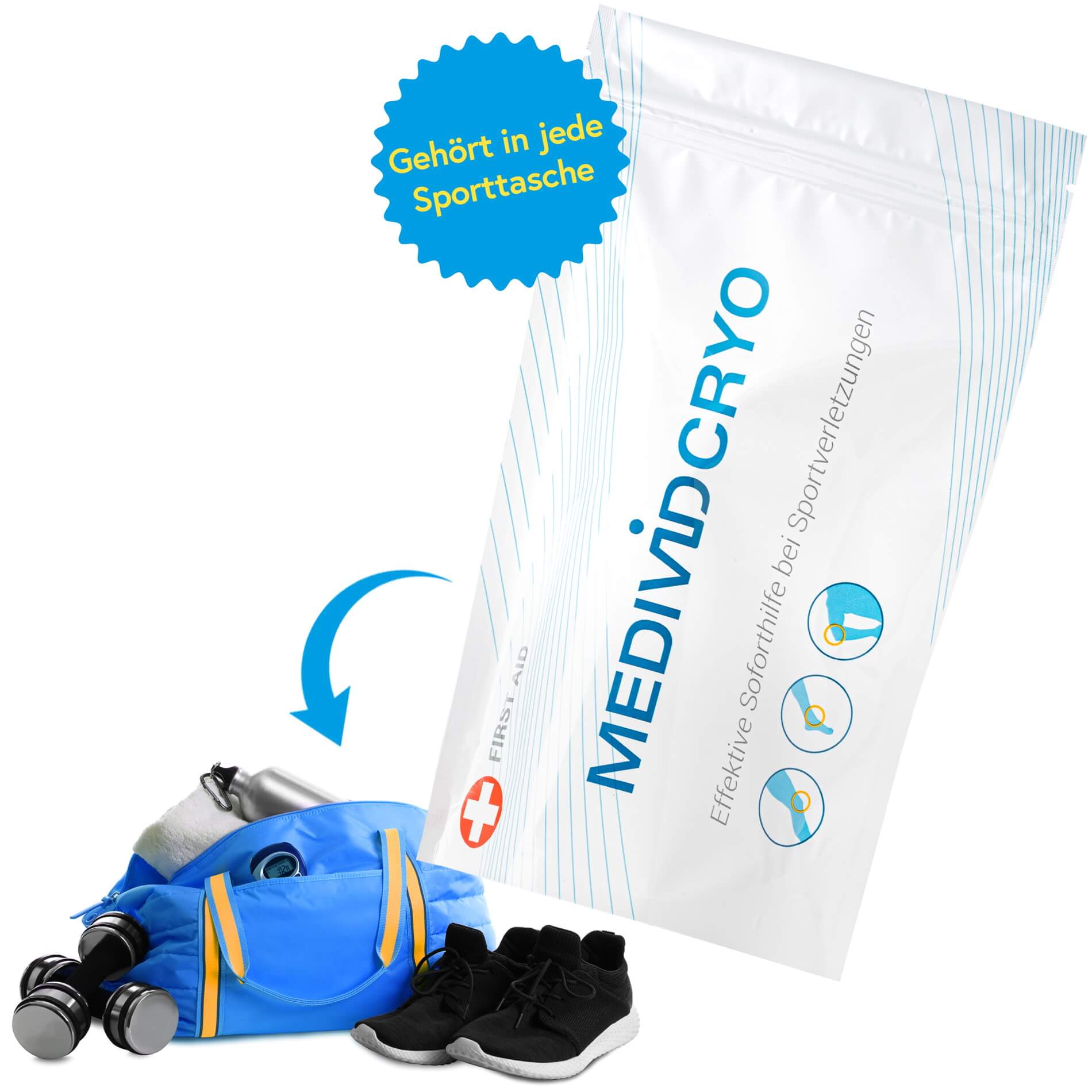 Kühlbandage-Set MEDIVID CRYO Sport Bundle für Sporttasche