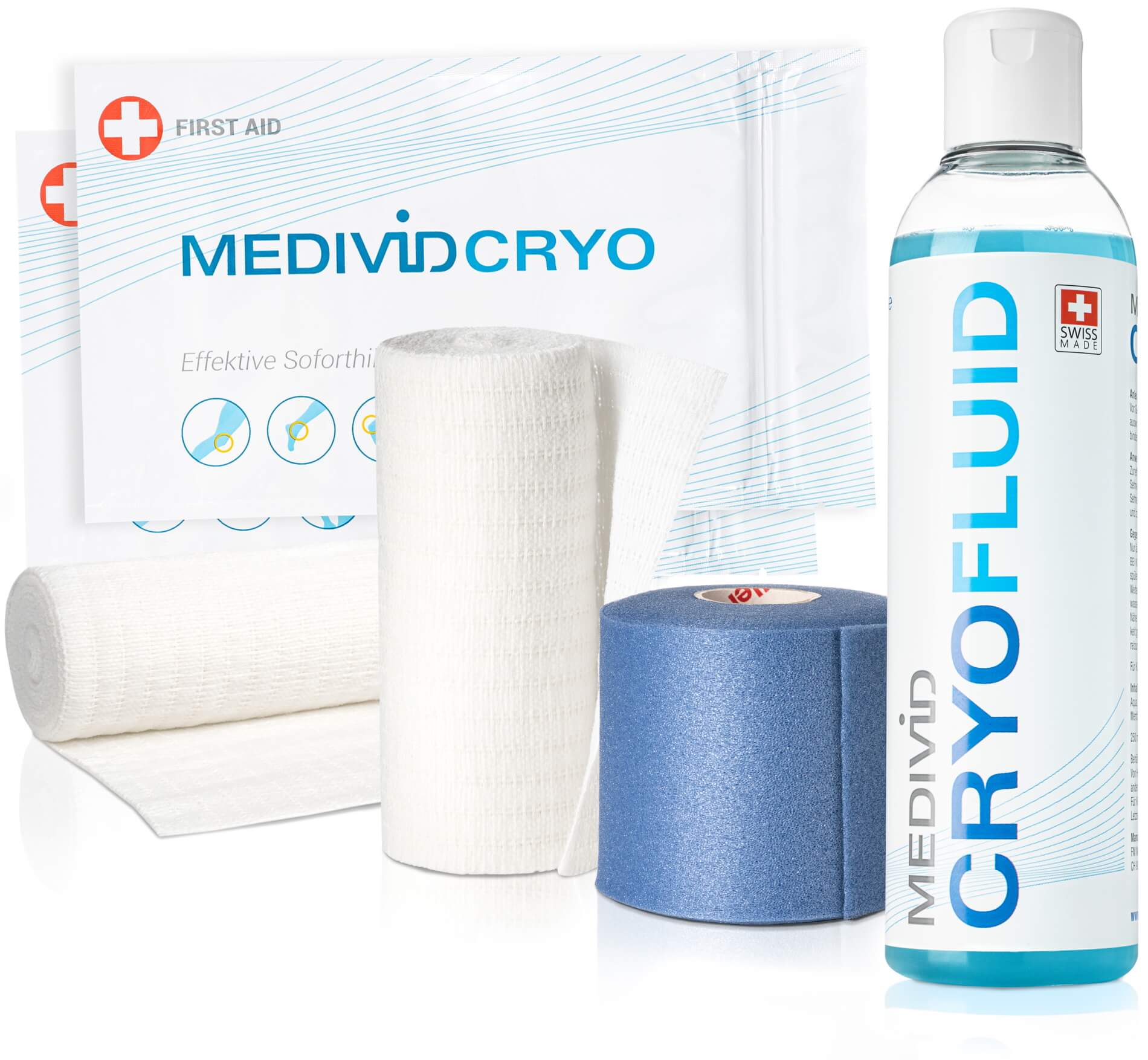 Kühlbandage-Set MEDIVID CRYO Sport Bundle Wrap, Bandage, Flüssigkeit und Karton