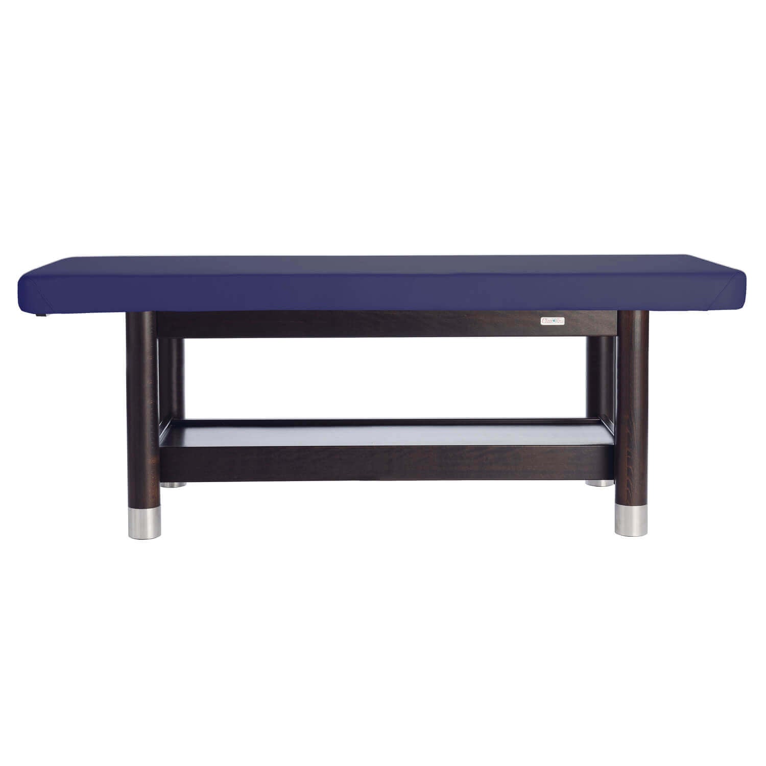Massageliege AMBRA fix 1-teilig in blau mit dunklem Holzgestell