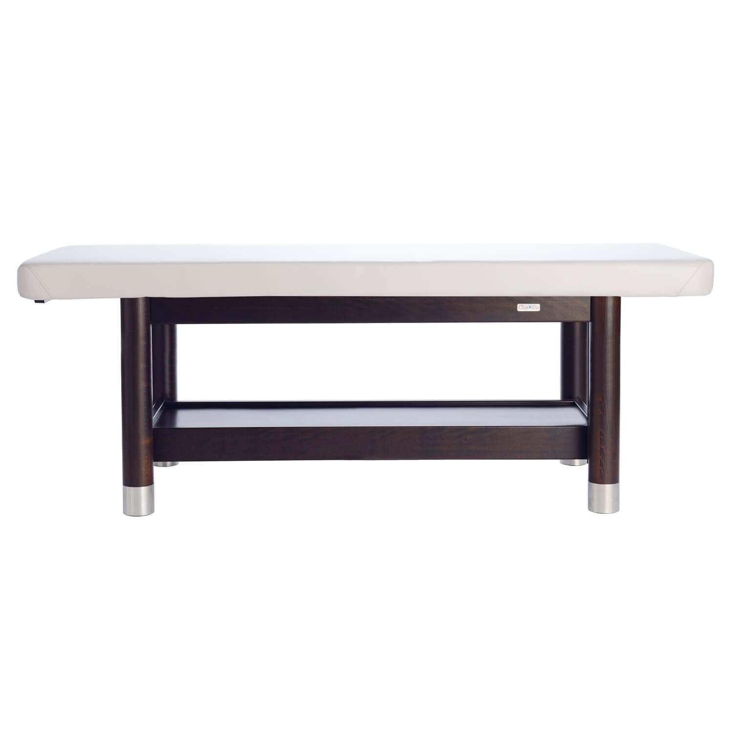 Massageliege AMBRA fix 1-teilig in weiß mit dunklem Holzgestell