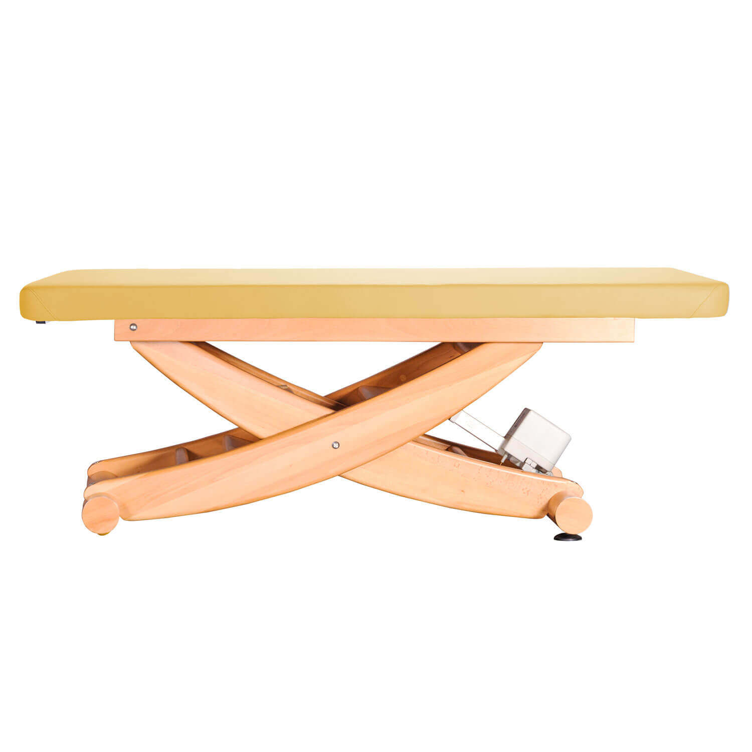 Wellnessliege HAVANNA in gelb mit Holzgestell