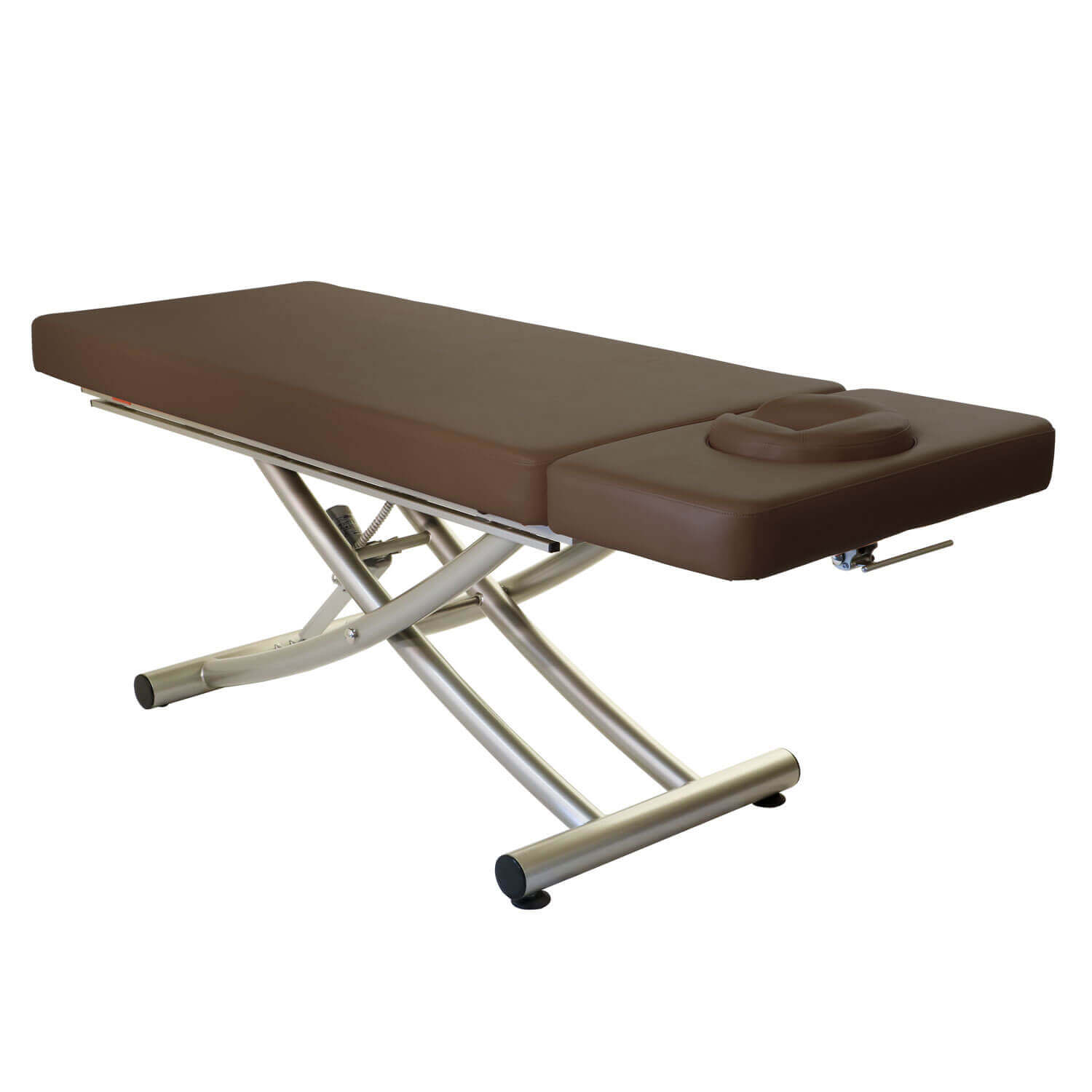 2-teiliger Massagetisch MATERA in braunem Polster mit dunklem Metallgestell