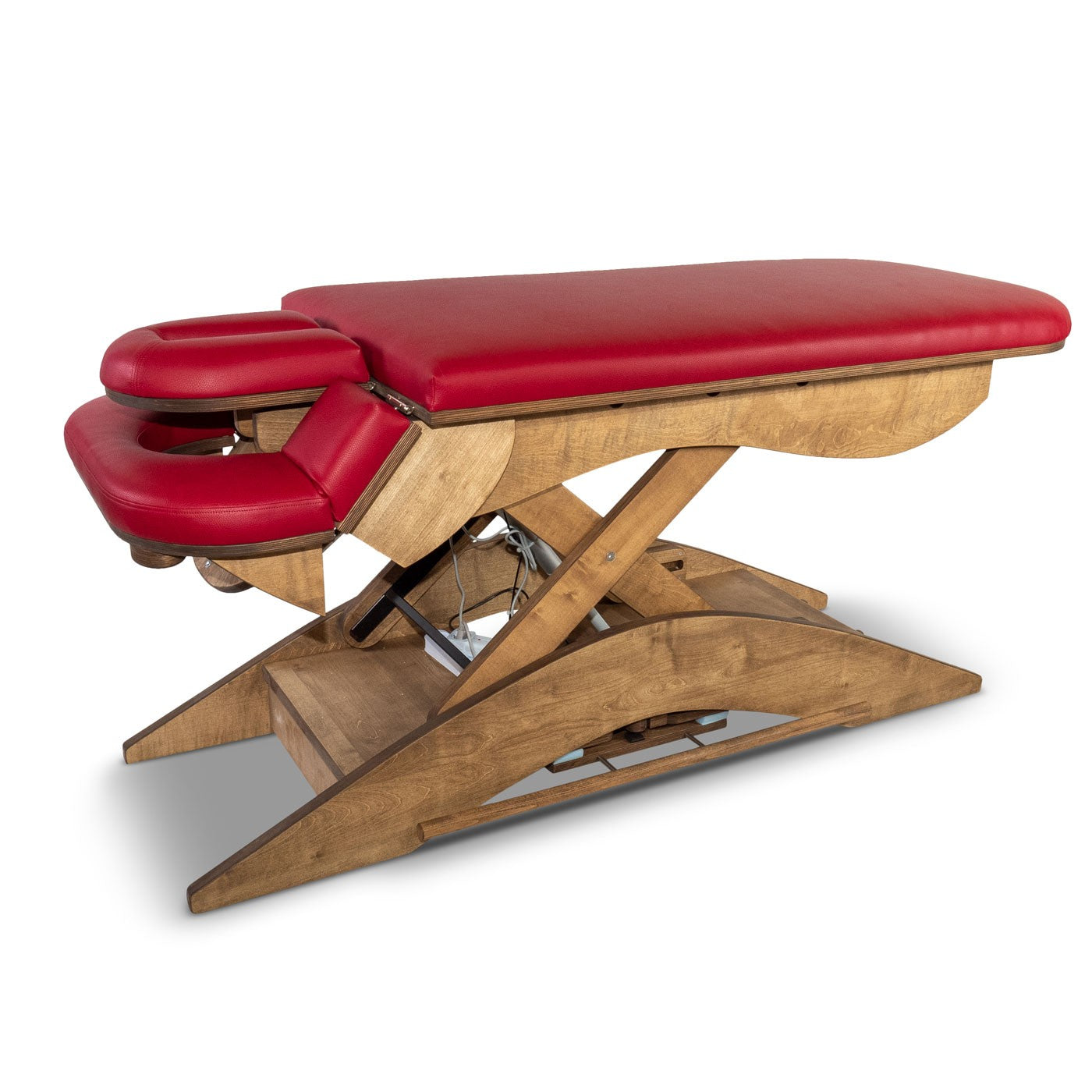 Höhenverstellte Massageliege relax sensation Modell Basic mit Kopfteil in Positivstellung