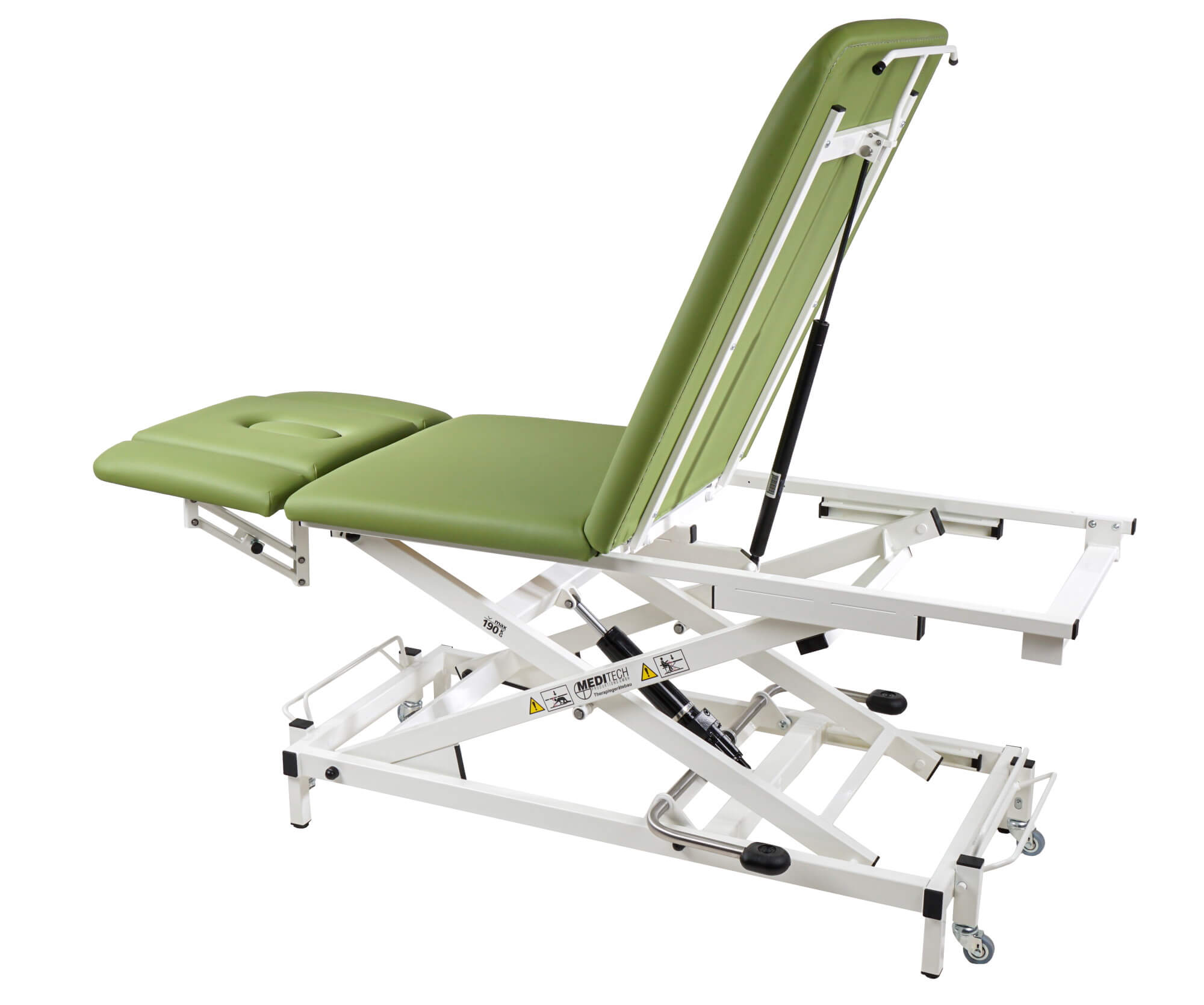 3-teilige Therapieliege Vario Nr. 1 in Grün in Sitzeinstellung