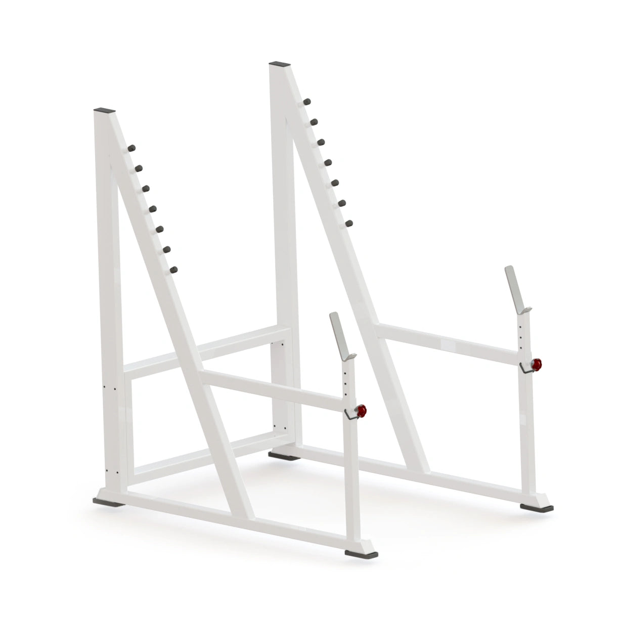 Fitness-Squat Rack Sport-Thieme mit 7 Squatablagen, einer Bankdrückablage und einer Sicherheitsablage